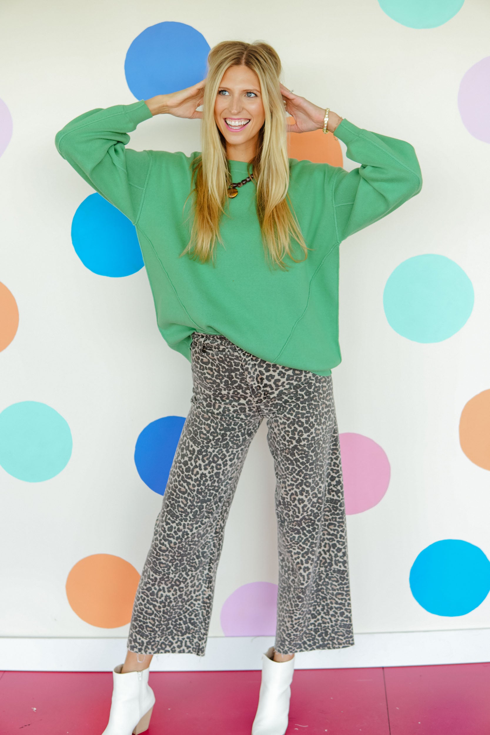 Doris Leopard Print Jeans - Neutral Leopard