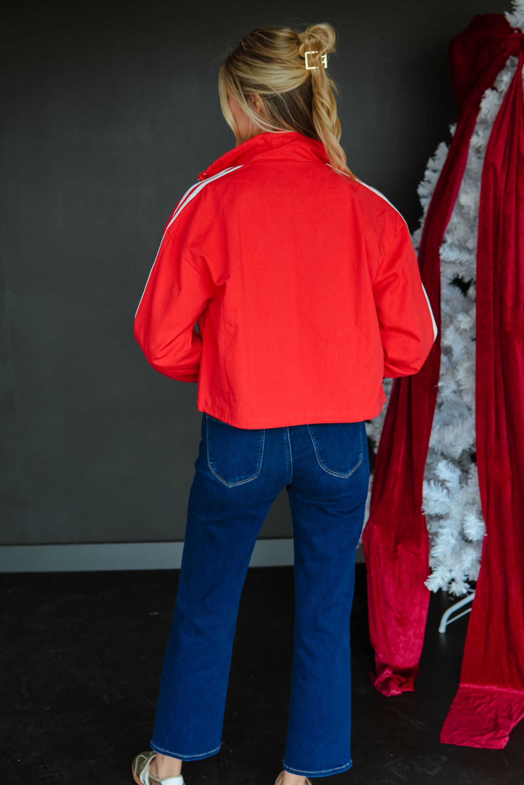Red Alert Striped Jacket - Warm Red