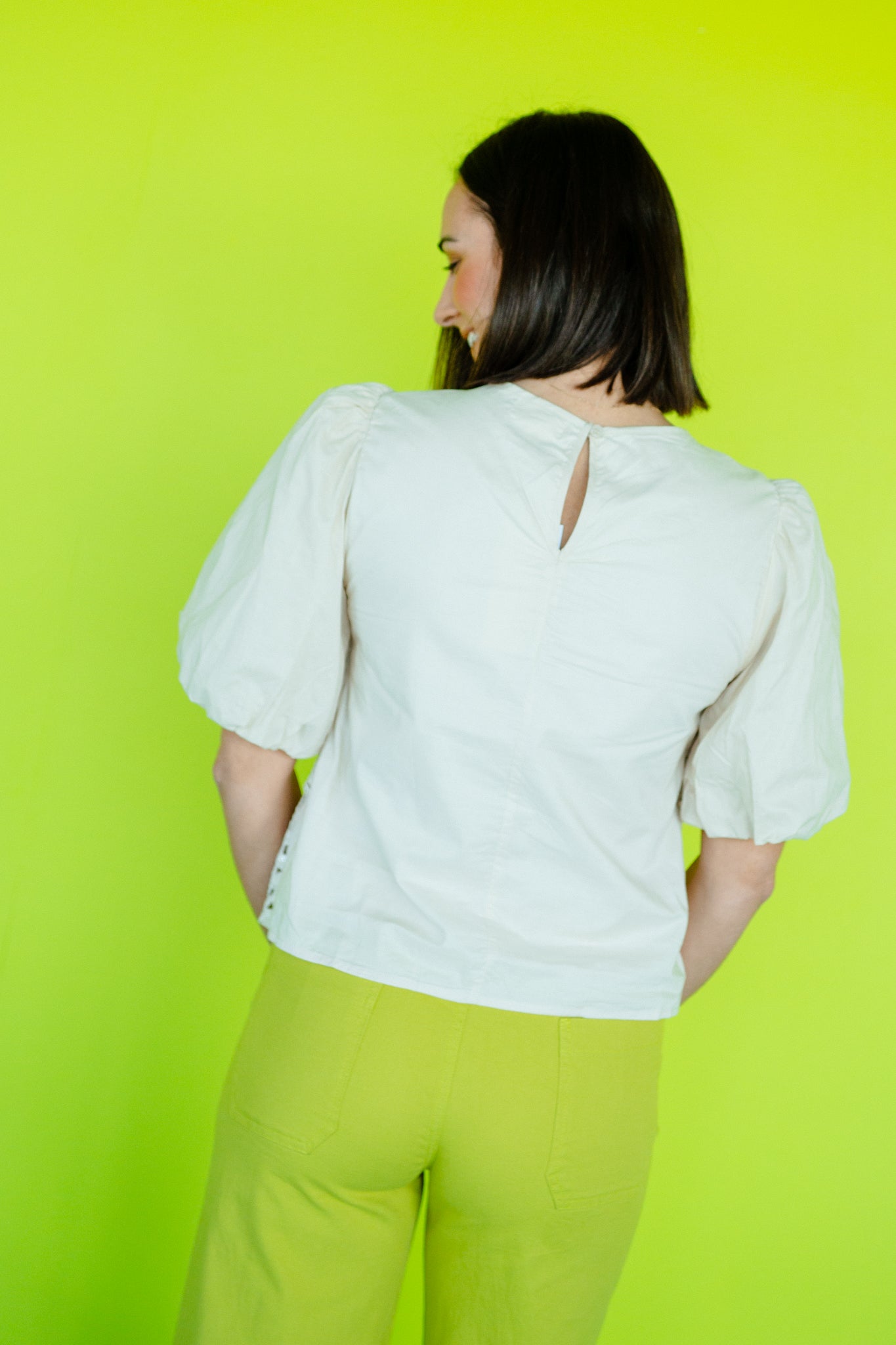 Jenny Sequin Crochet Blouse - Light Beige