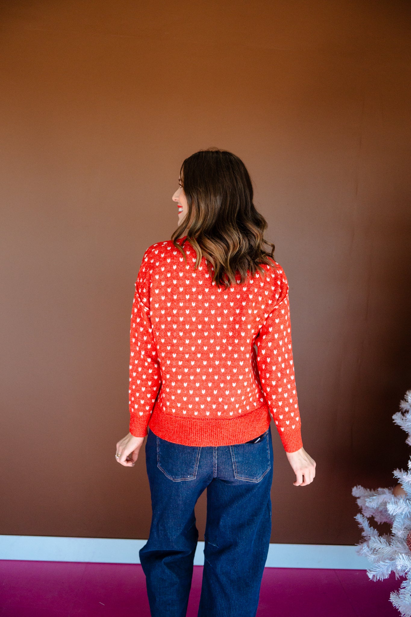 Carlie Crewneck Sweater - Rust + Oyster