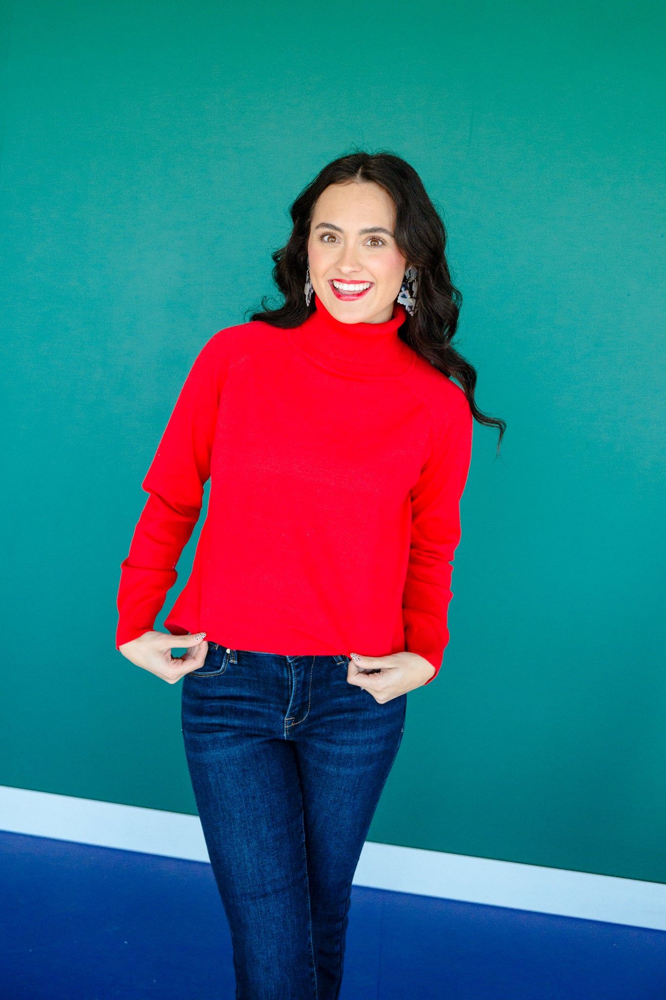 Gwen Turtleneck Sweater - Cool Red