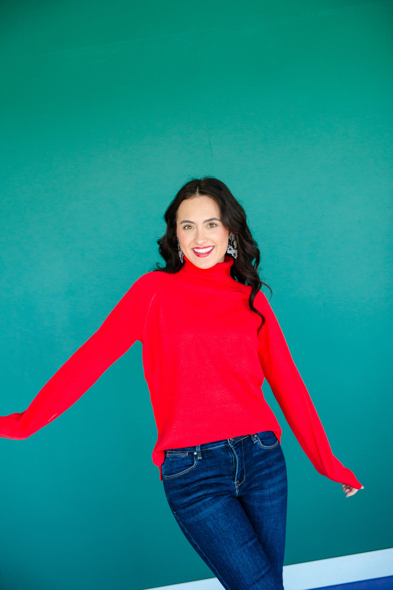 Gwen Turtleneck Sweater - Cool Red