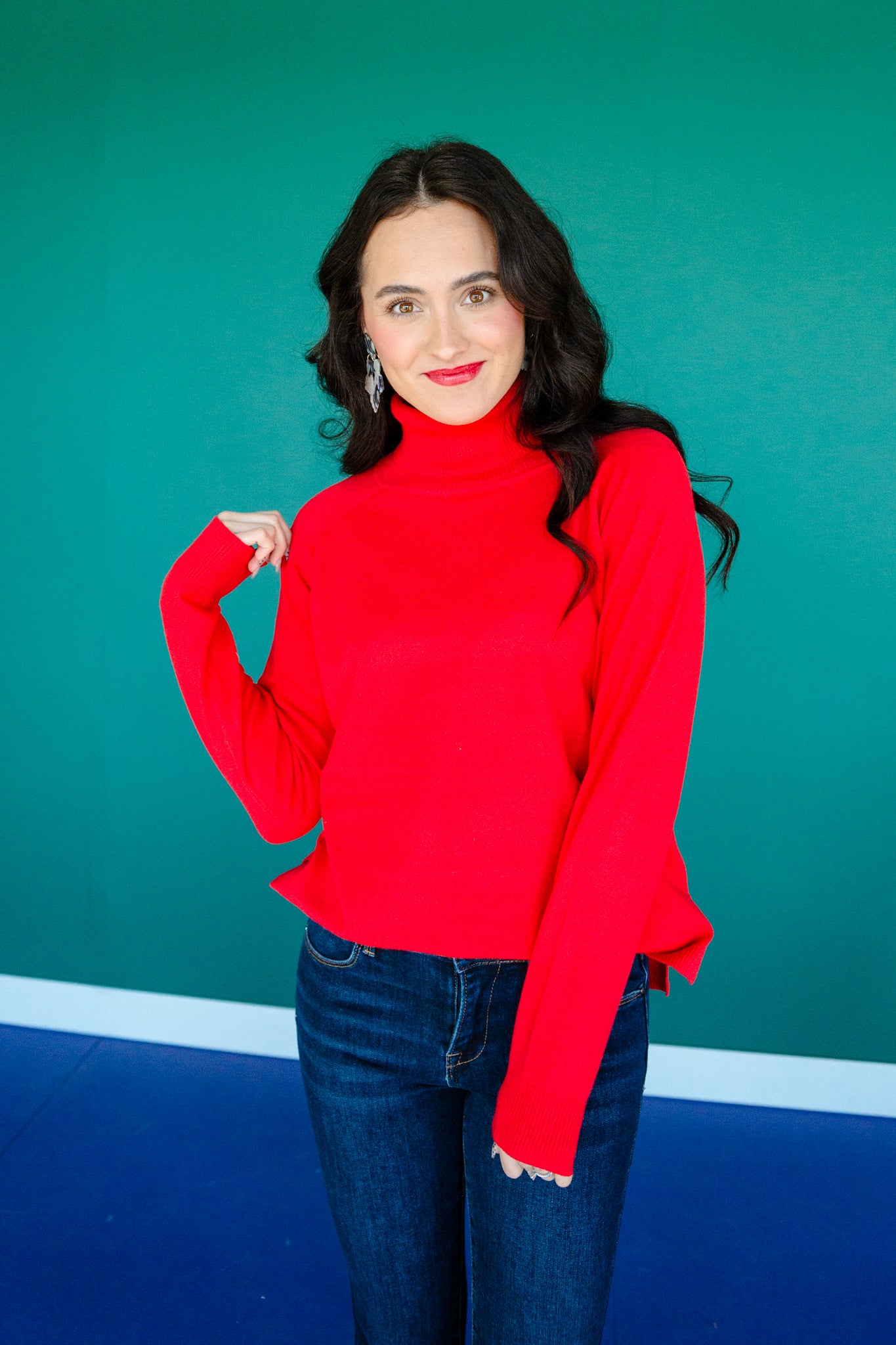 Gwen Turtleneck Sweater - Cool Red