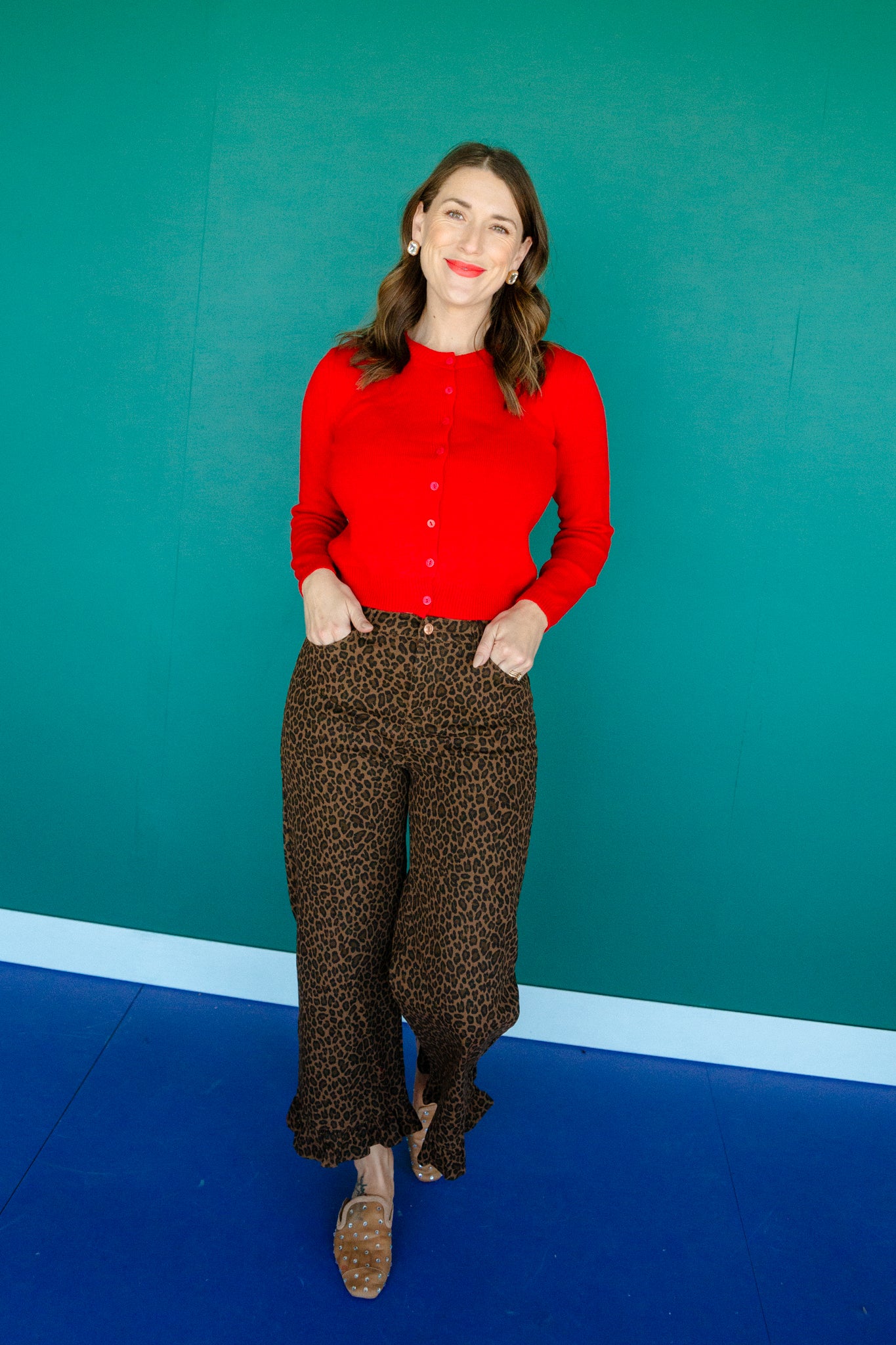 Lana Button Cardigan - True Red