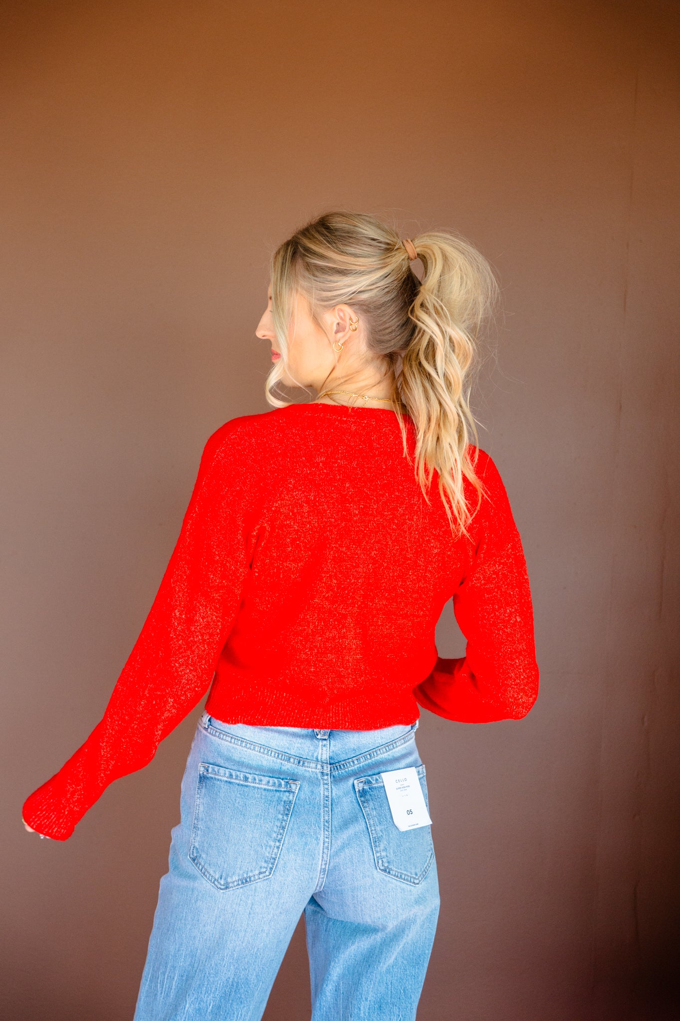 Laura Button Up Cardigan - Geranium