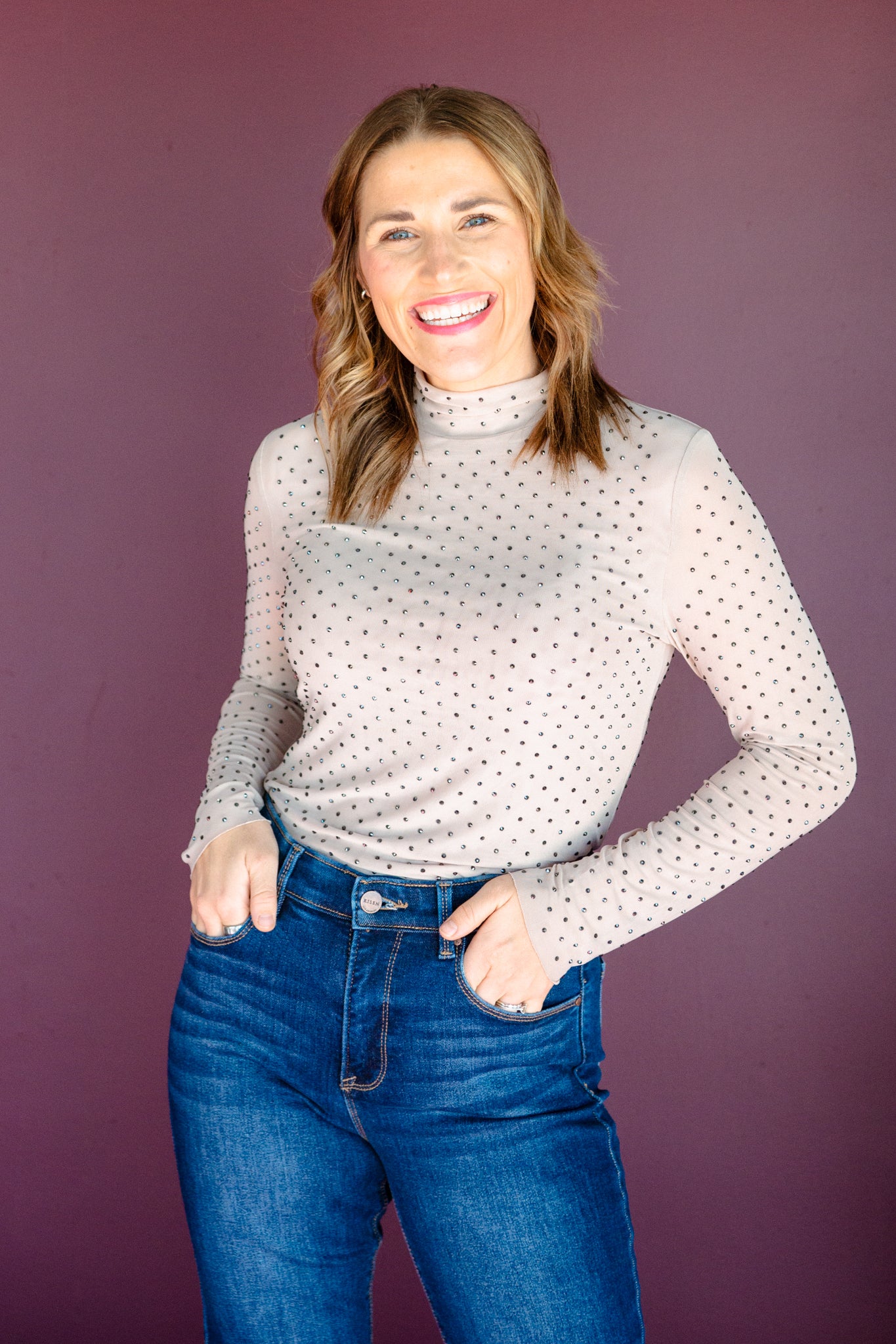 Ellianna Embellished Mesh Top