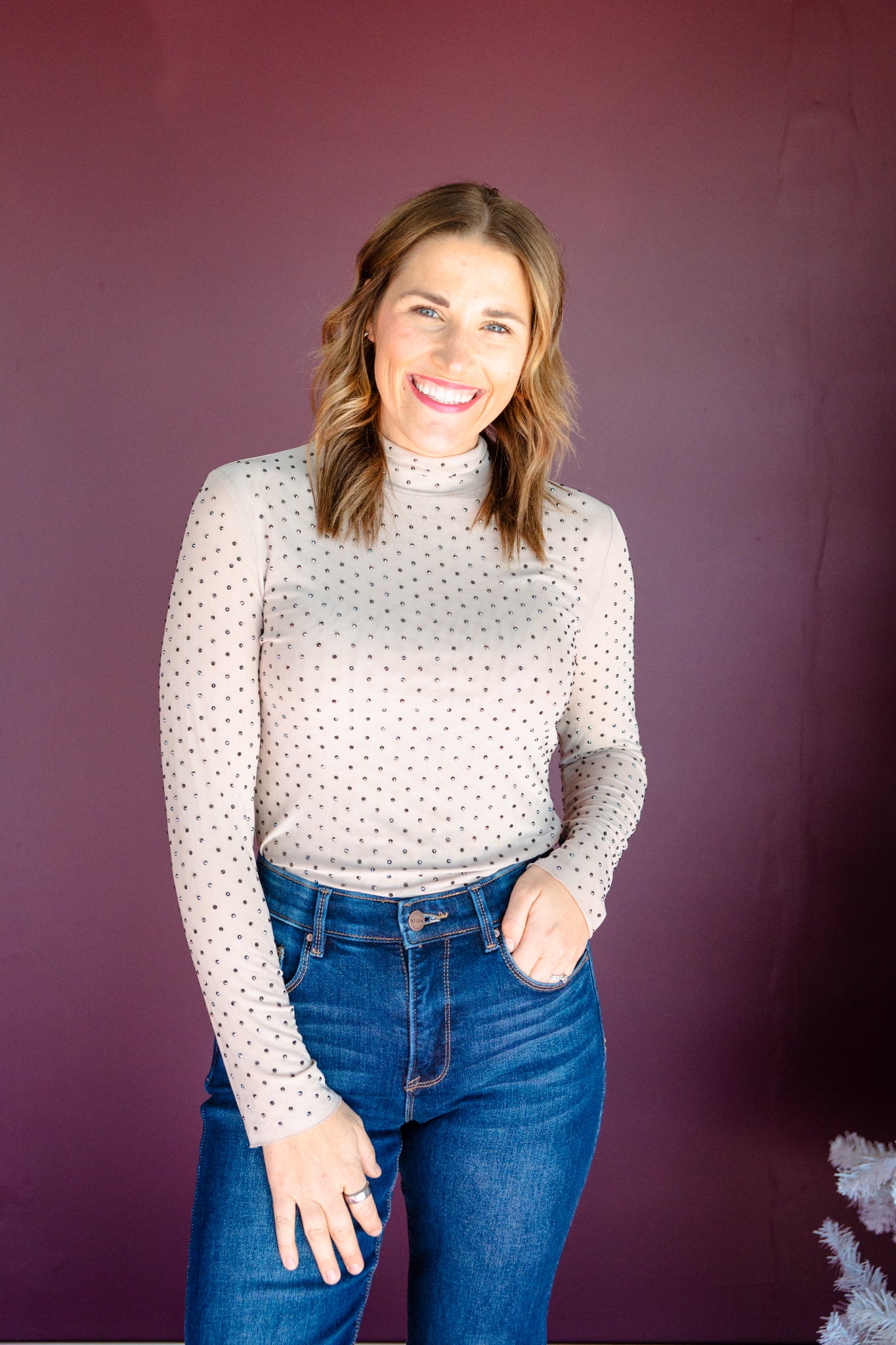 Ellianna Embellished Mesh Top