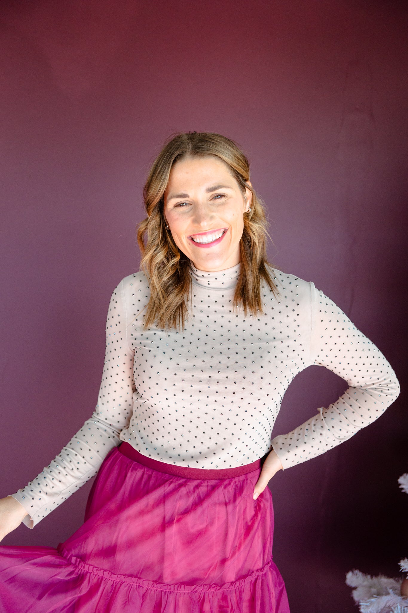 Ellianna Embellished Mesh Top