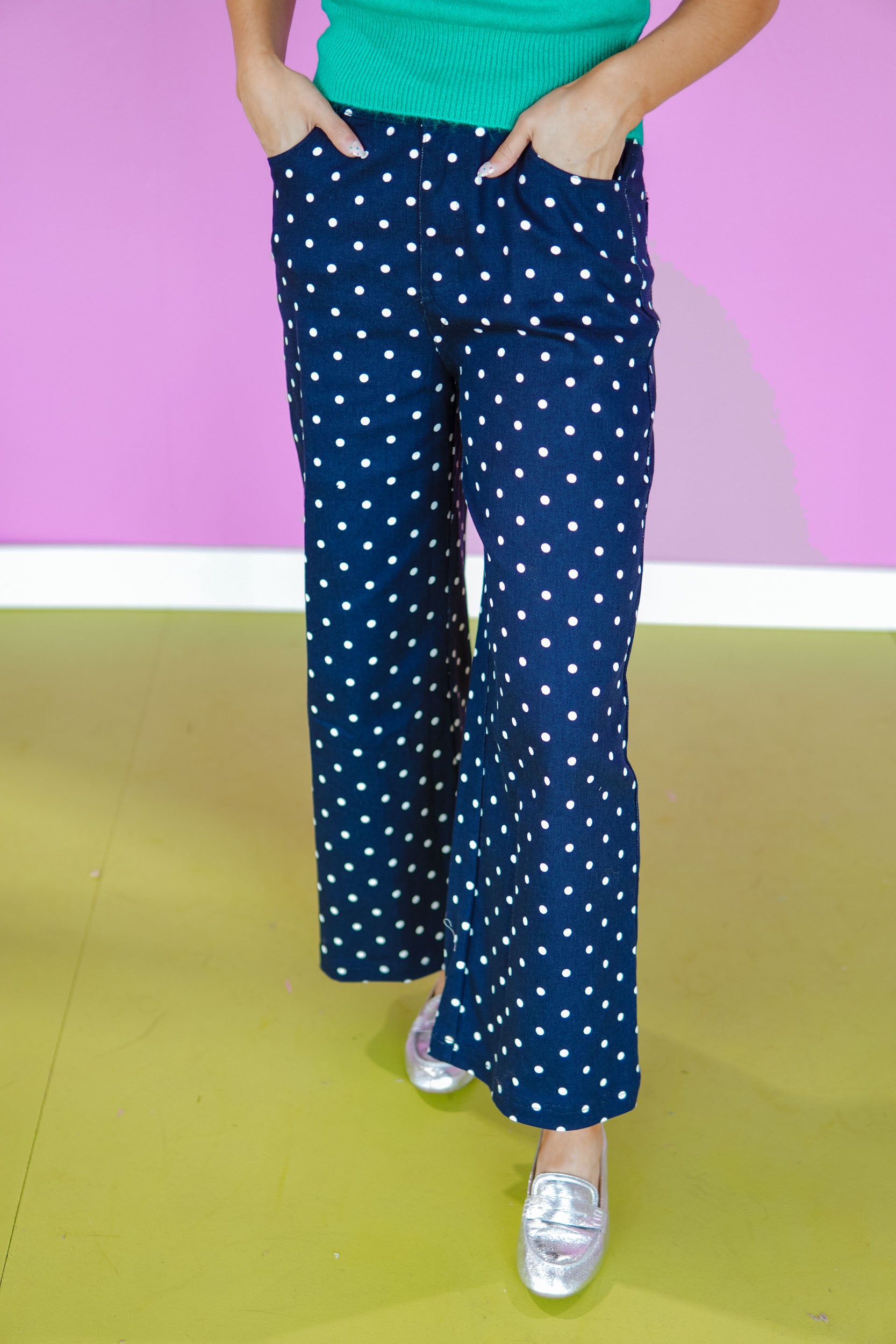 Dottie Wide Leg Pants - Navy