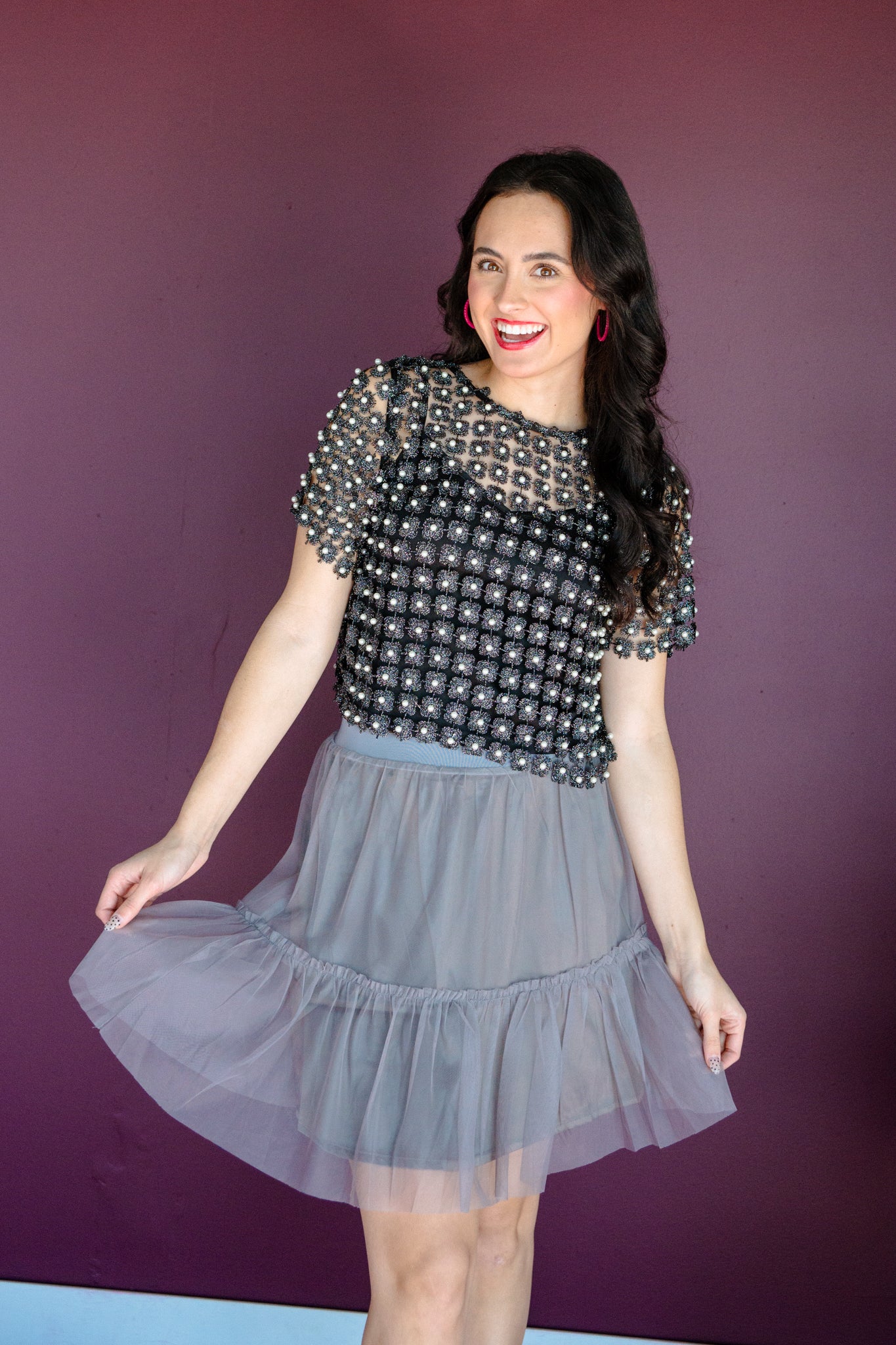 Addie Pearl Detail Blouse