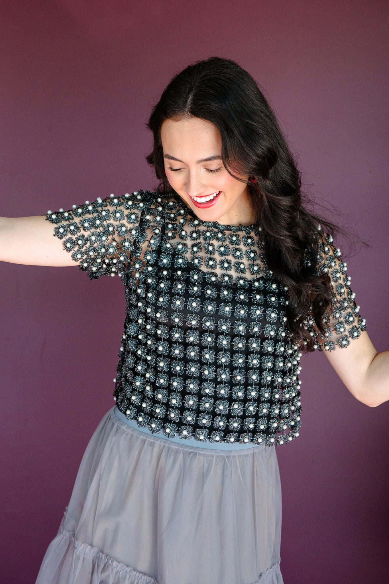 Addie Pearl Detail Blouse