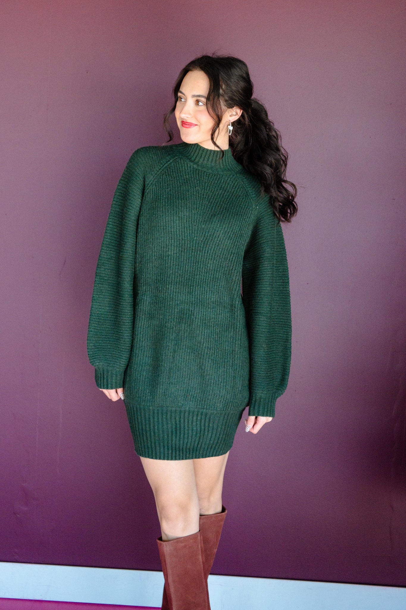 Amayah Mock Neck Sweater Dress