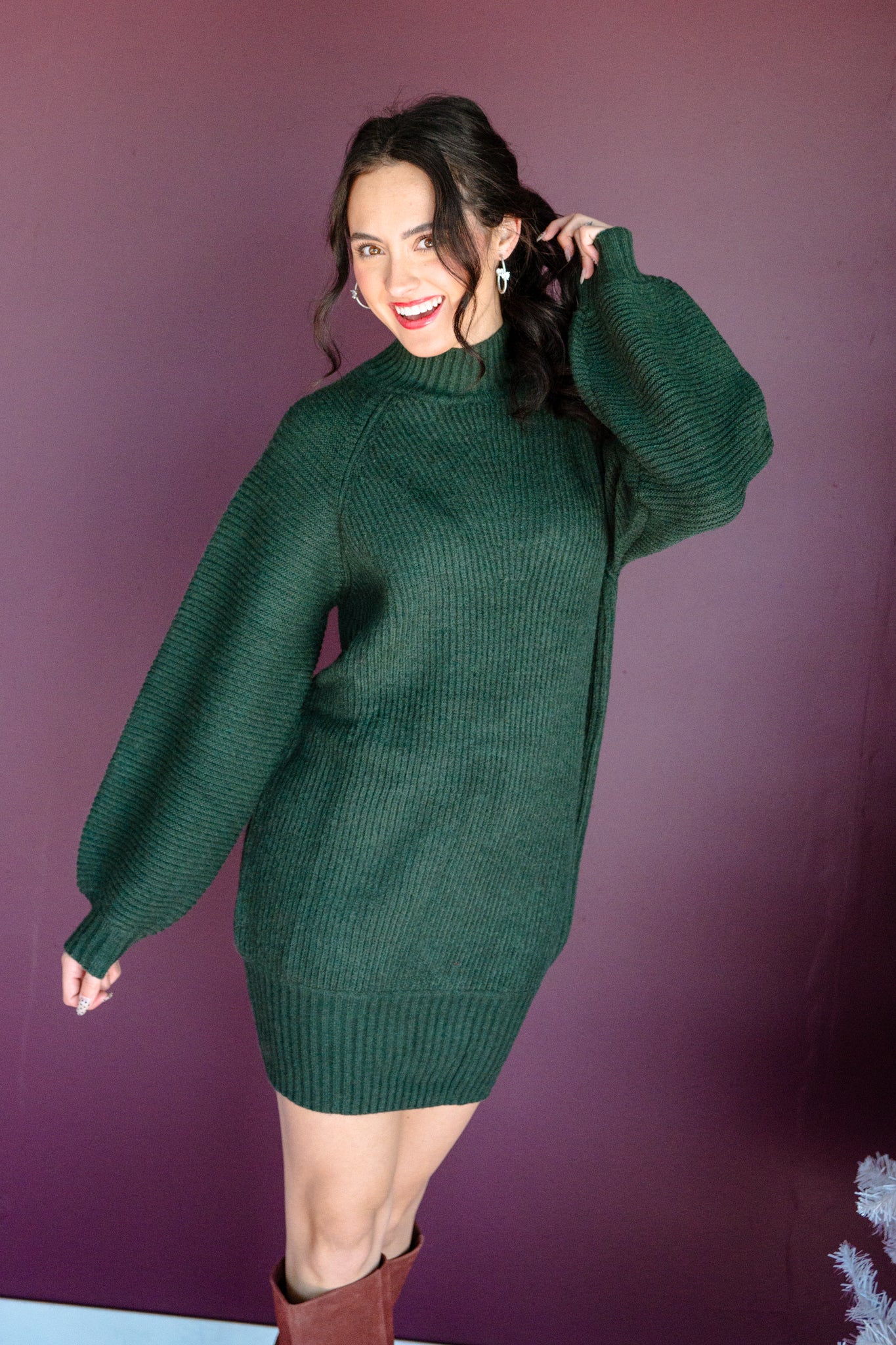 Amayah Mock Neck Sweater Dress