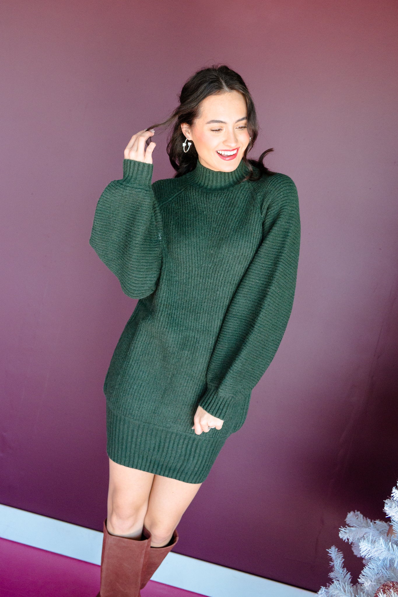 Amayah Mock Neck Sweater Dress