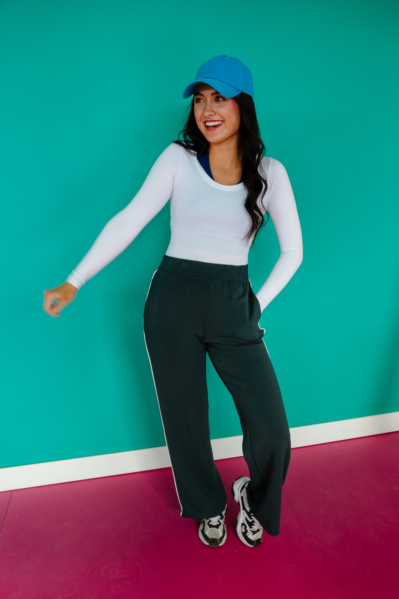 Kessley V-Neck Pullover and Pant Set - Dark Pine