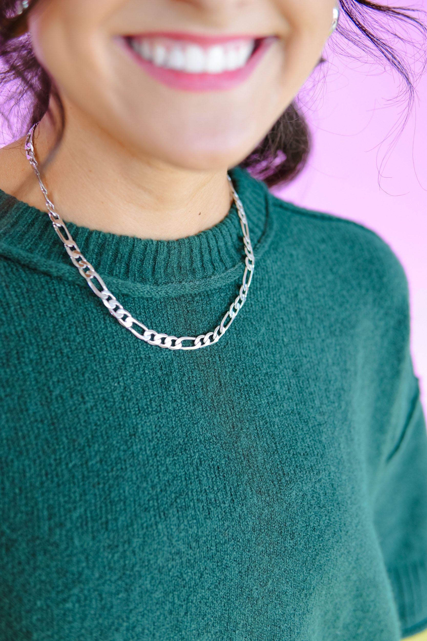 [Treasure Jewels] Linked Together Chain Necklace - Silver