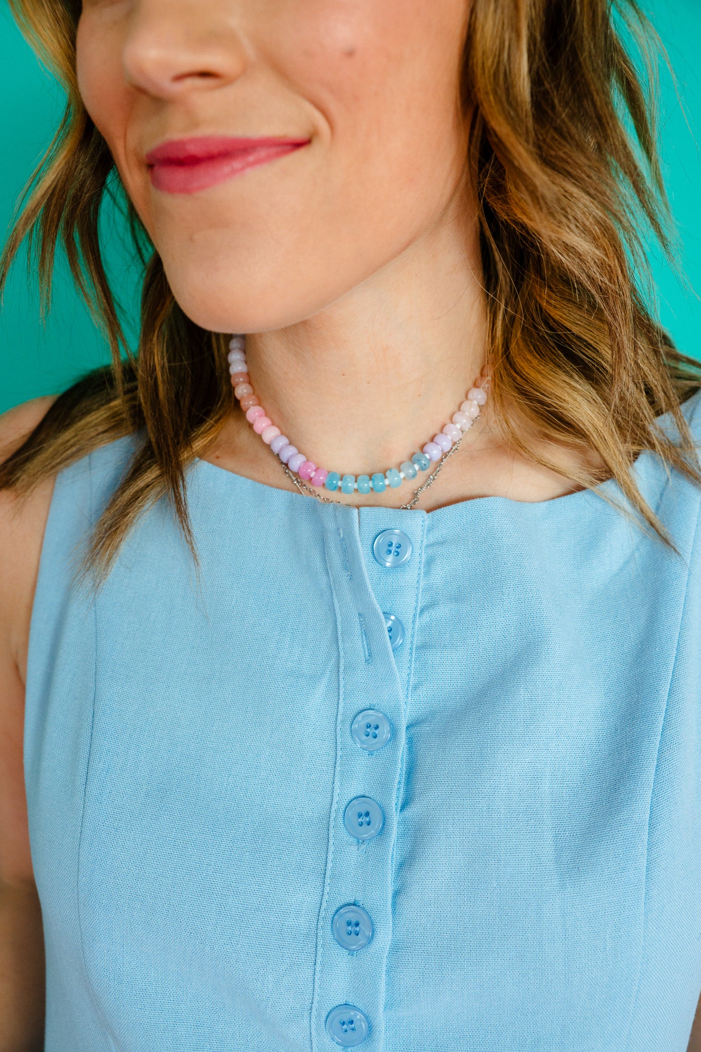 Penny Gradient Beaded Necklace