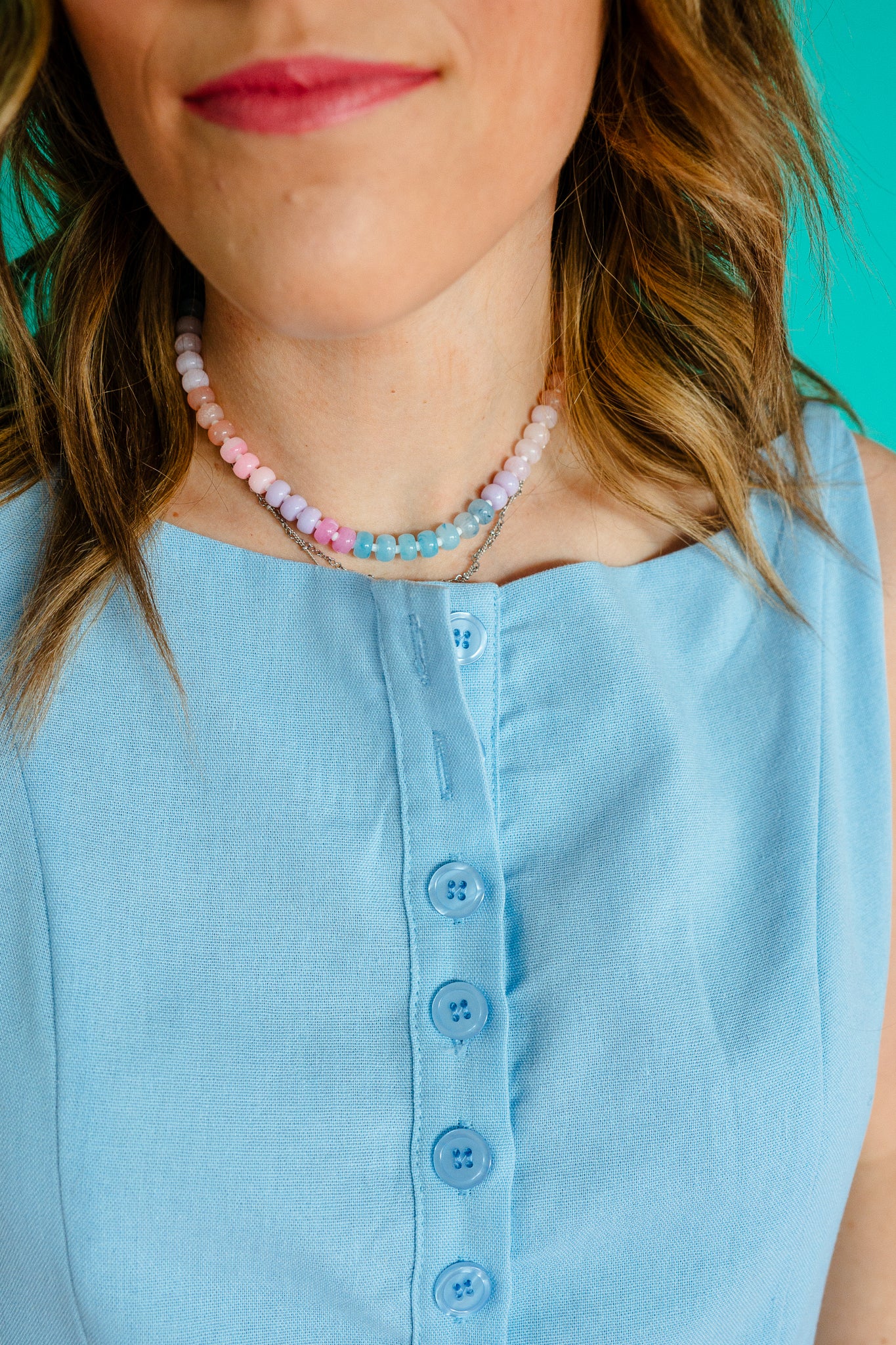 Penny Gradient Beaded Necklace