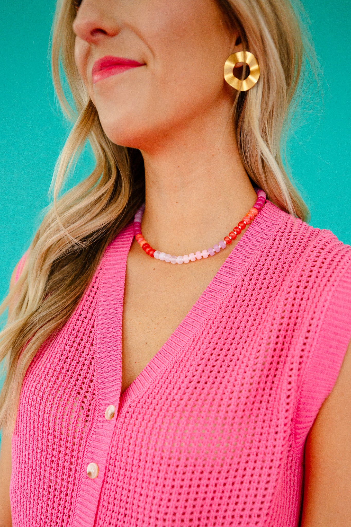 Penny Gradient Beaded Necklace