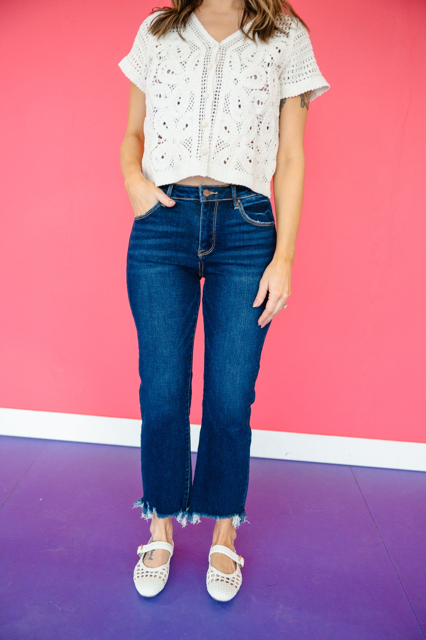 Charity Slim Straight Jeans - Dark Wash