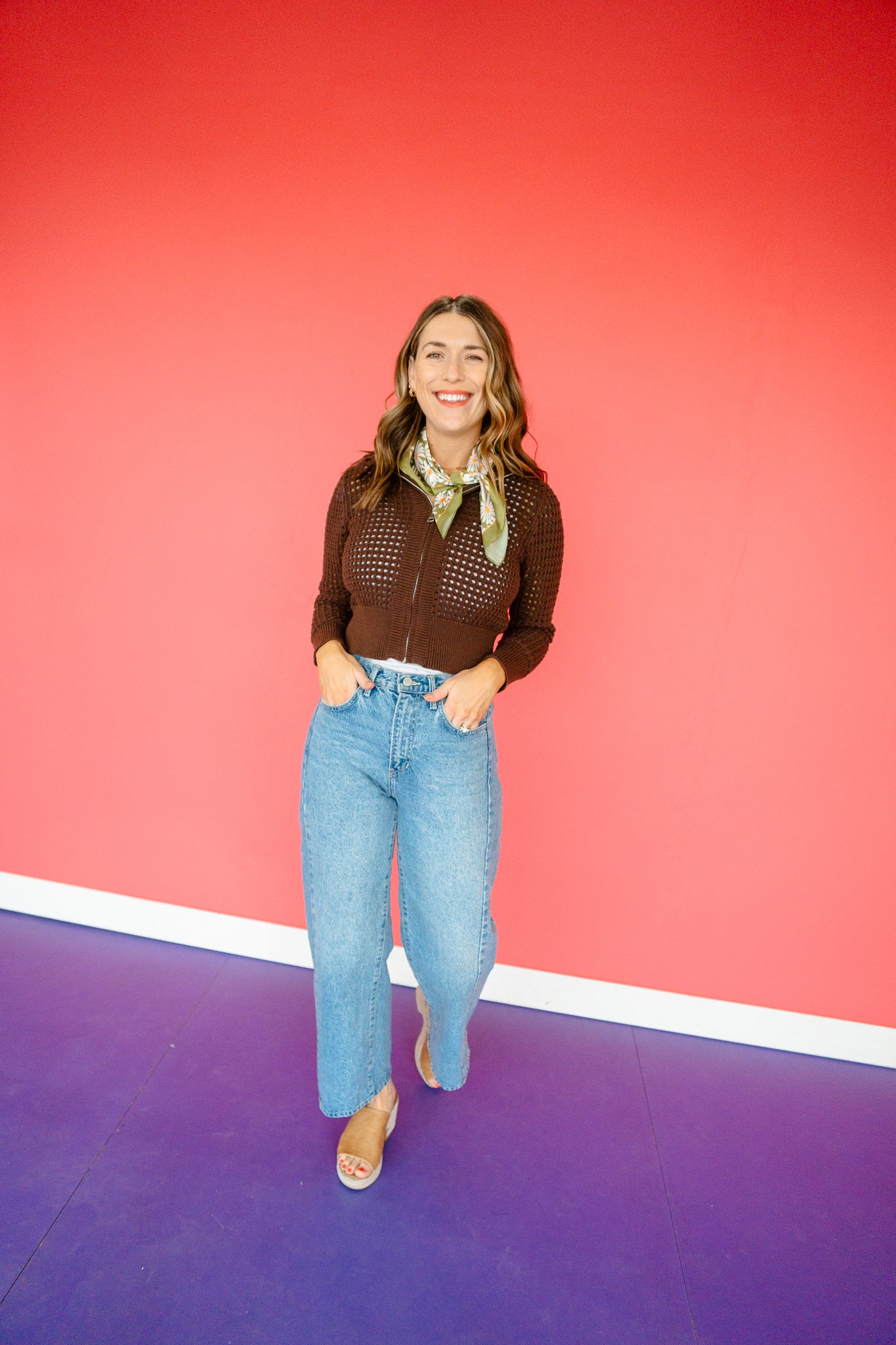 Angela Zip Up Sweater - Dark Brown