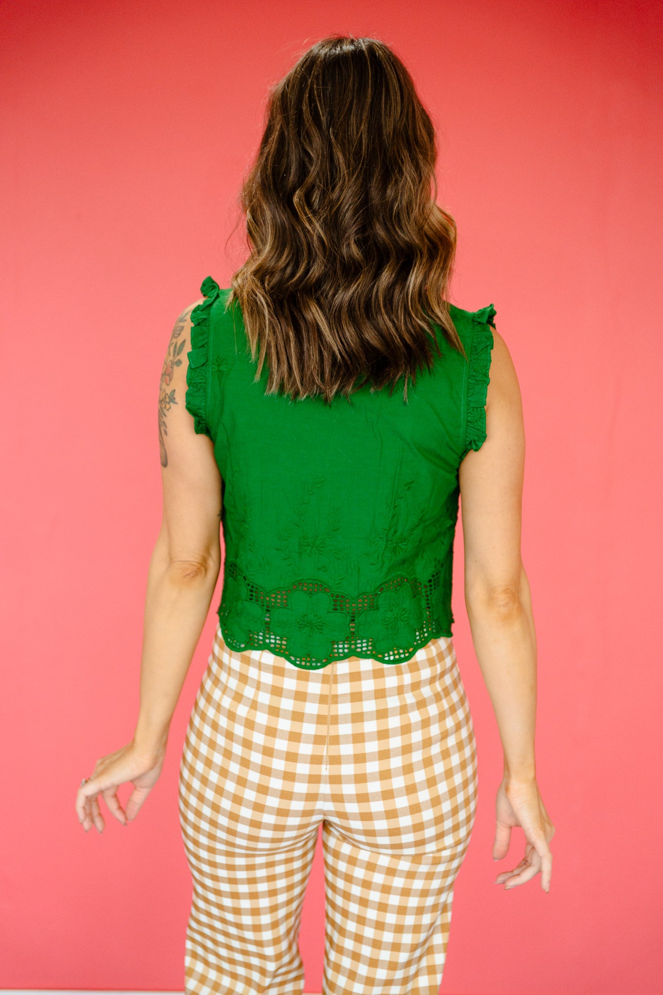 Edith Ruffle Front Tie Babydoll Top