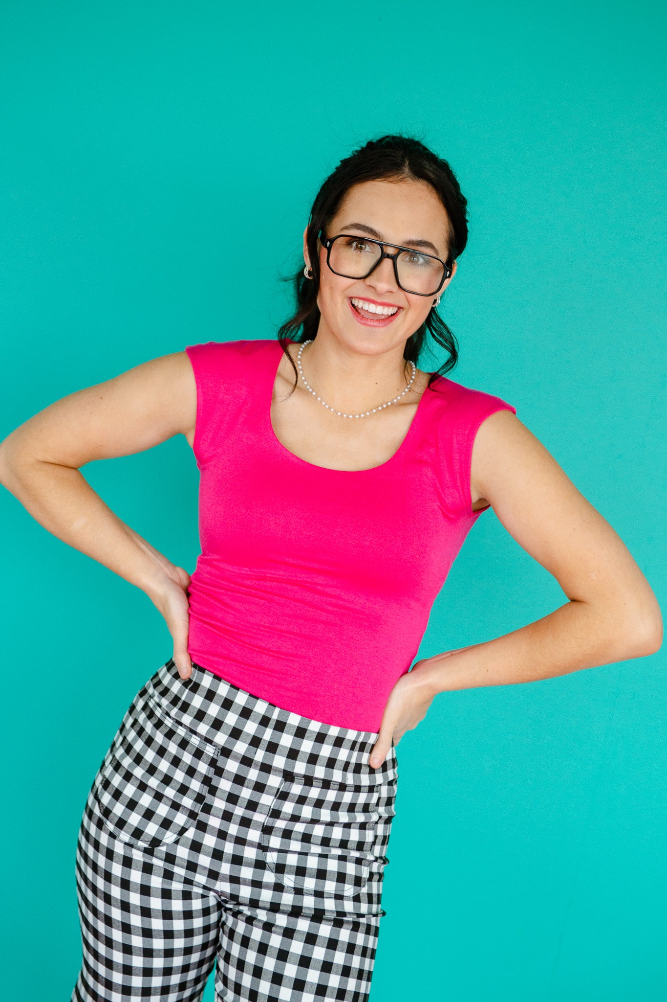 Crystal Fitted Tank - Raspberry