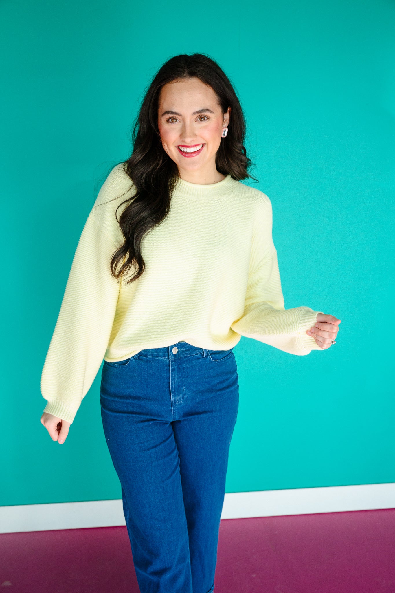 Shayla Knit Sweater - Cool Yellow