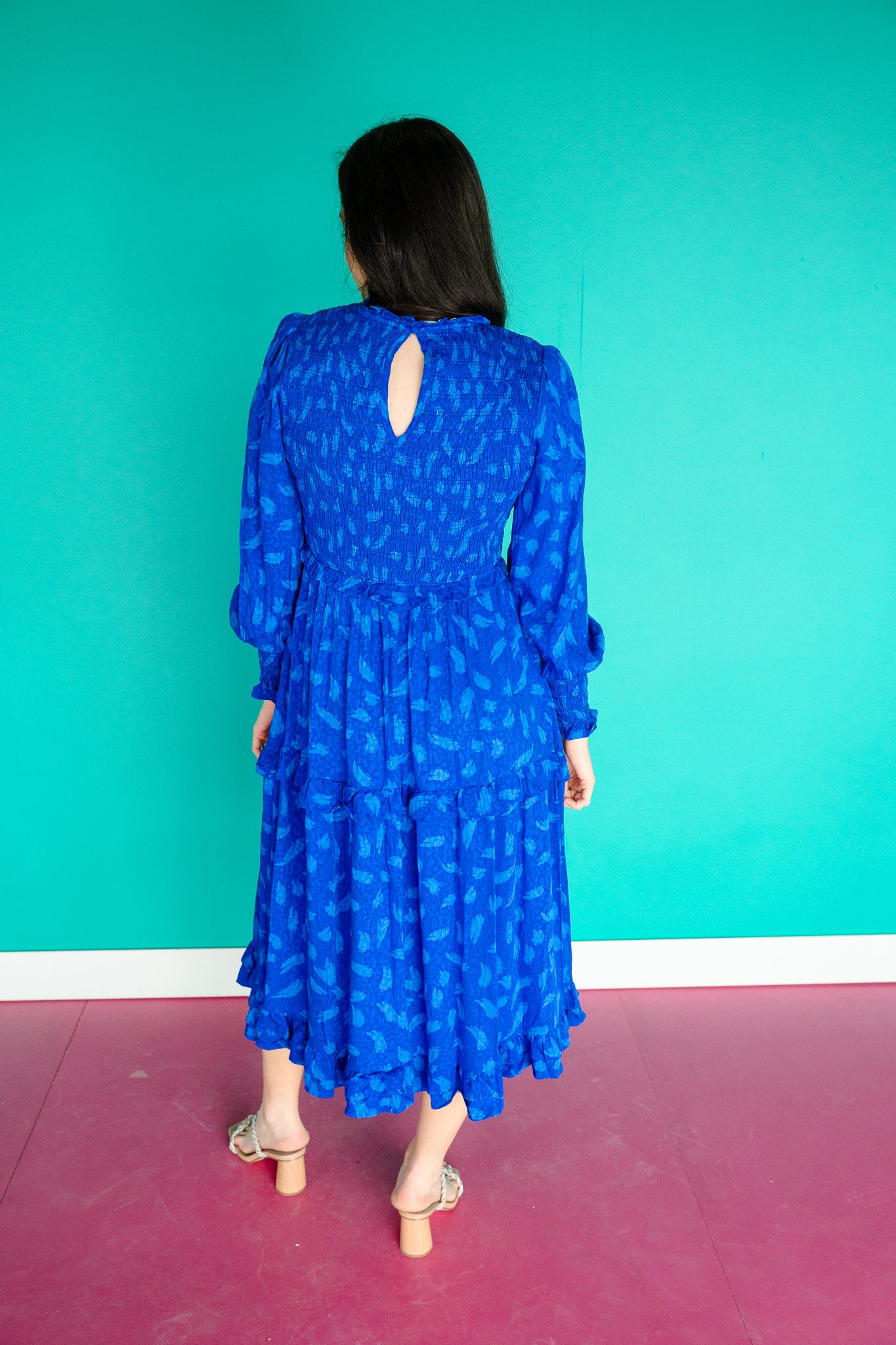 Darling Smocked Midi Dress - Royal Blue Royal Blue - Spring / Winter / X-Small Darling Smocked Midi Dress - Royal Blue Royal Blue - Spring / Winter / X-Small