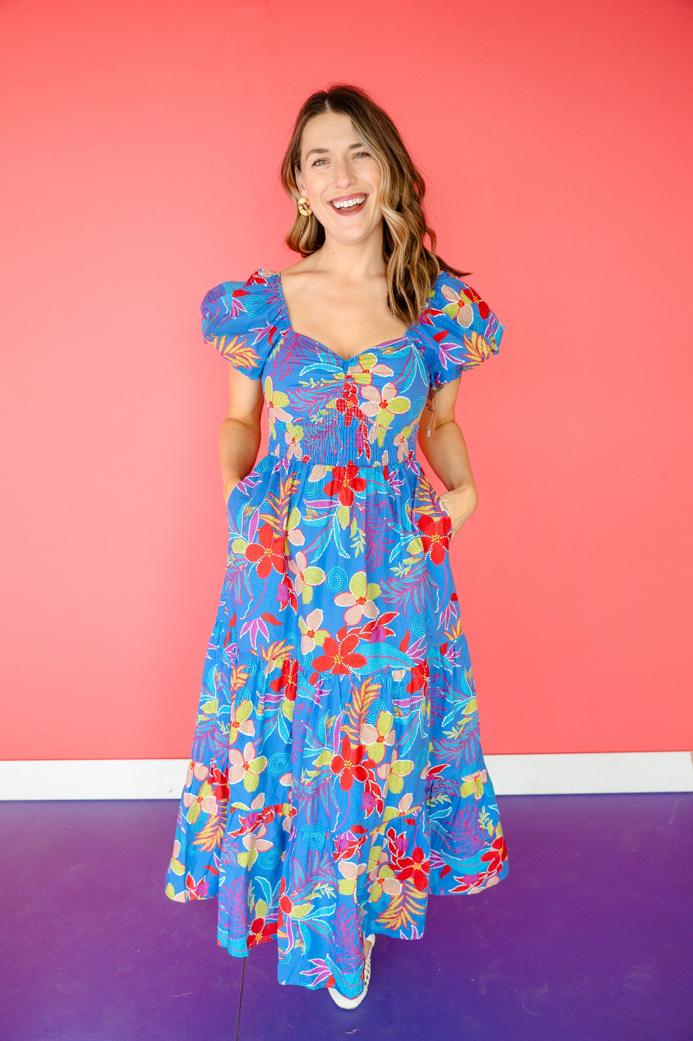 Ivie Sweetheart Maxi Dress - Heliotrope + Rust