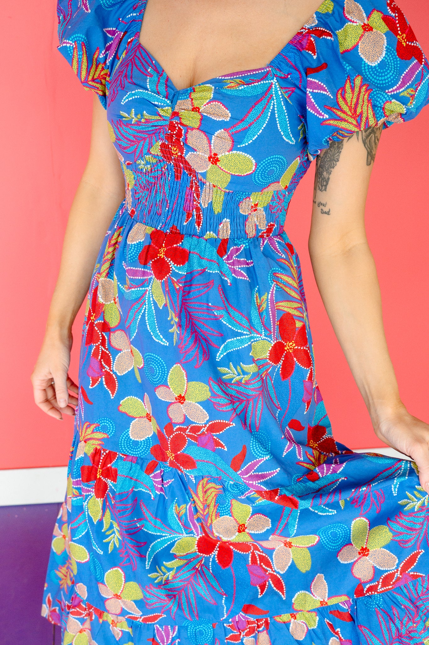 Ivie Sweetheart Maxi Dress - Heliotrope + Rust