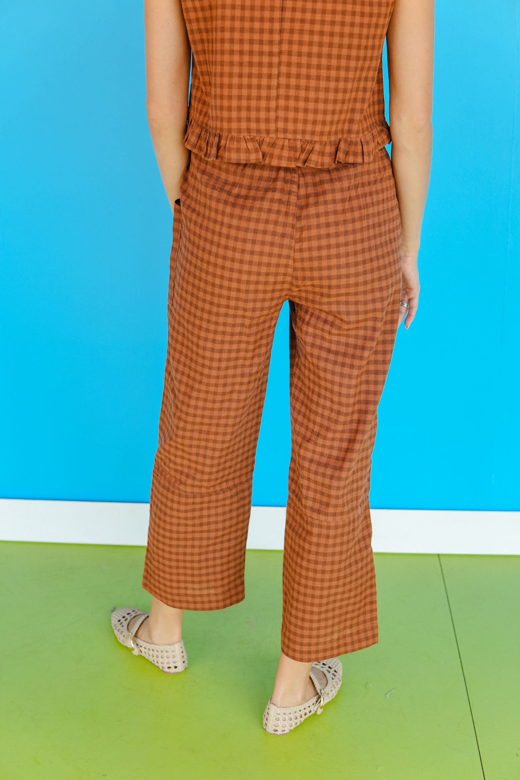 Fireside Checkered Pants - Warm Brown Combo