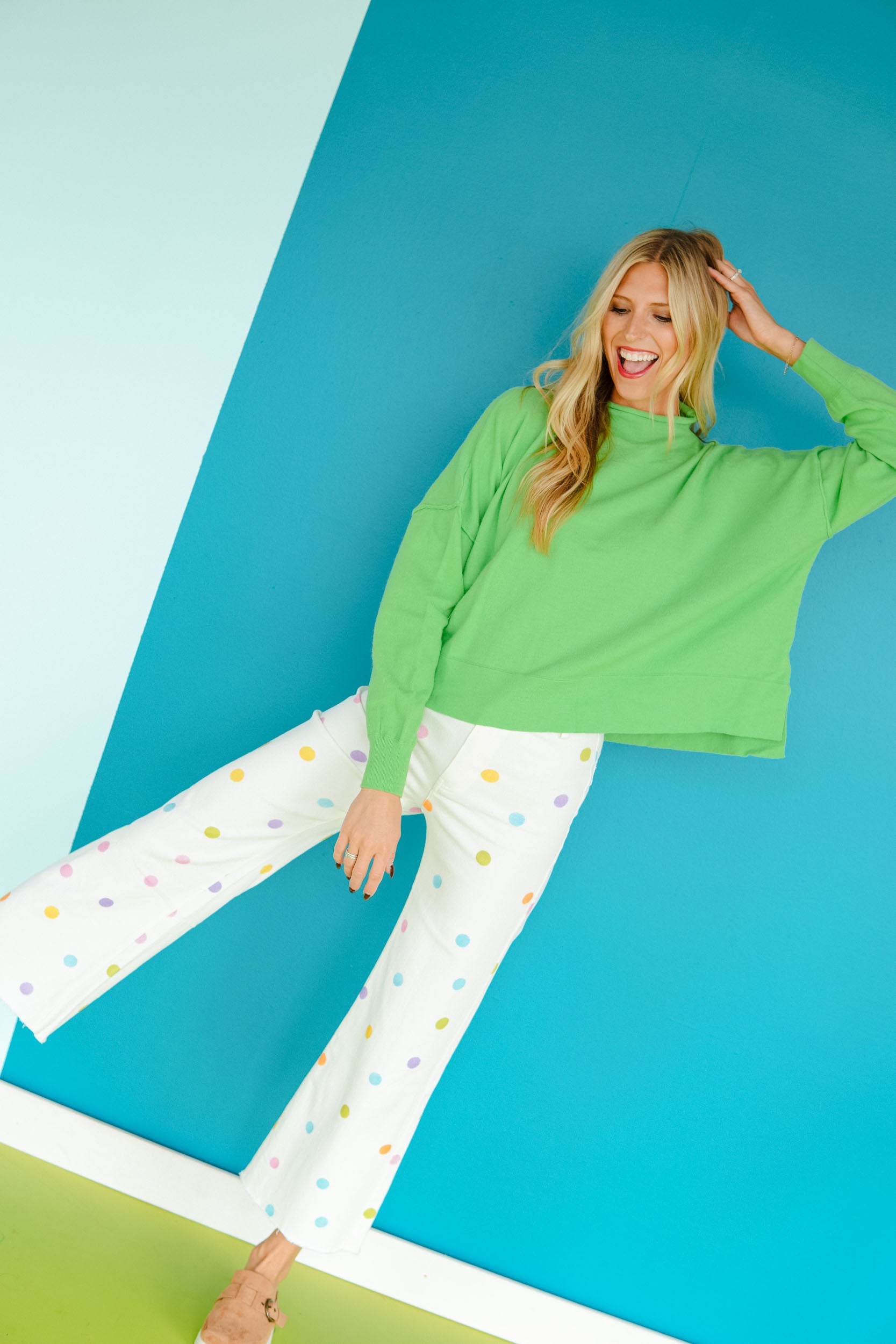 On The Dot Polka Dot Pants - Soft White/Ivory