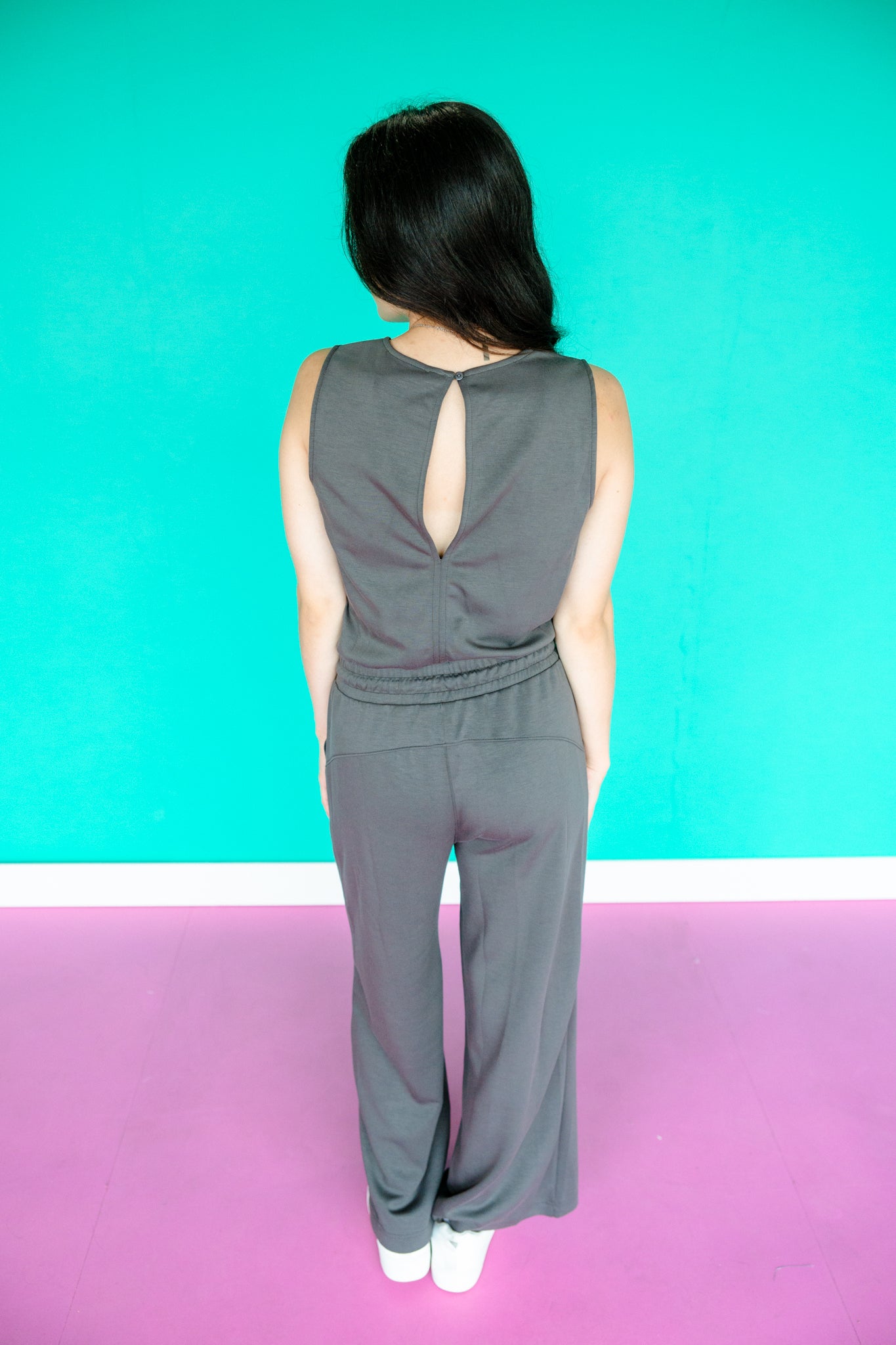 Dana Sleevless Jumpsuit - Charcoal