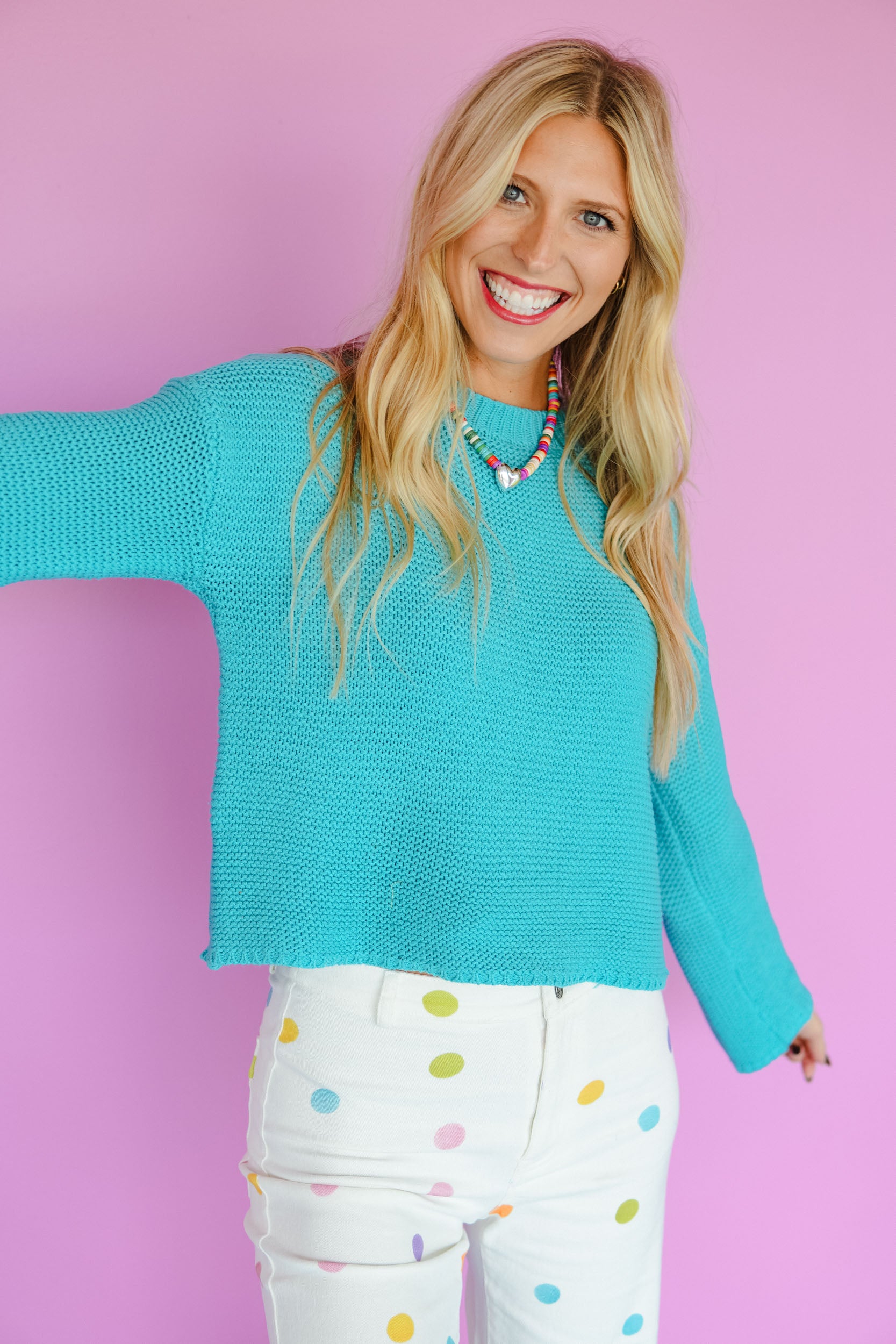 Cloud Chaser Crewneck Sweater - Aquamarine