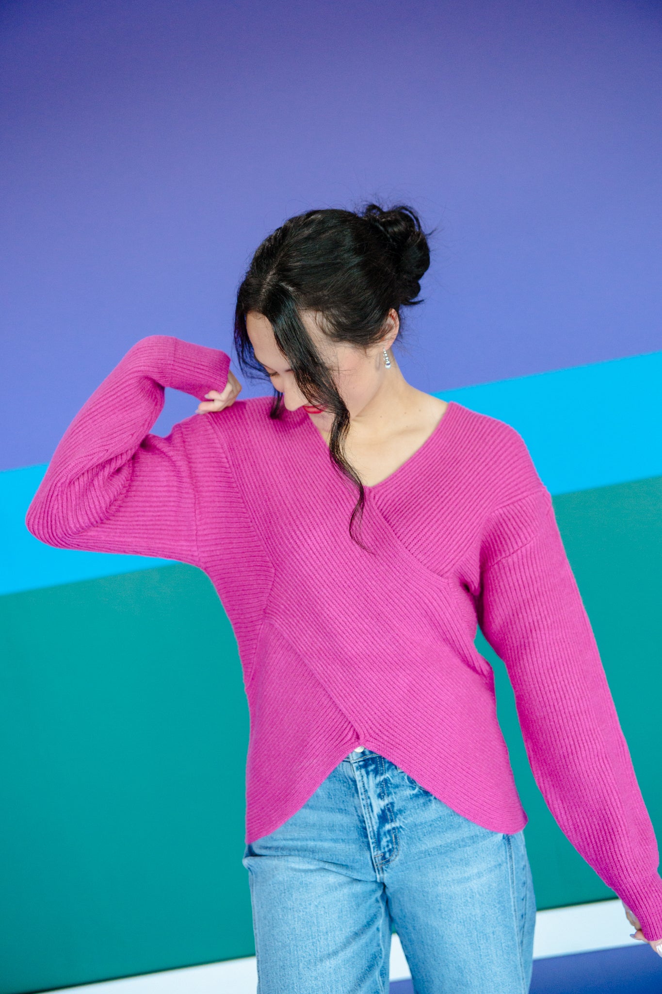 Terri Wrap Ribbed Sweater