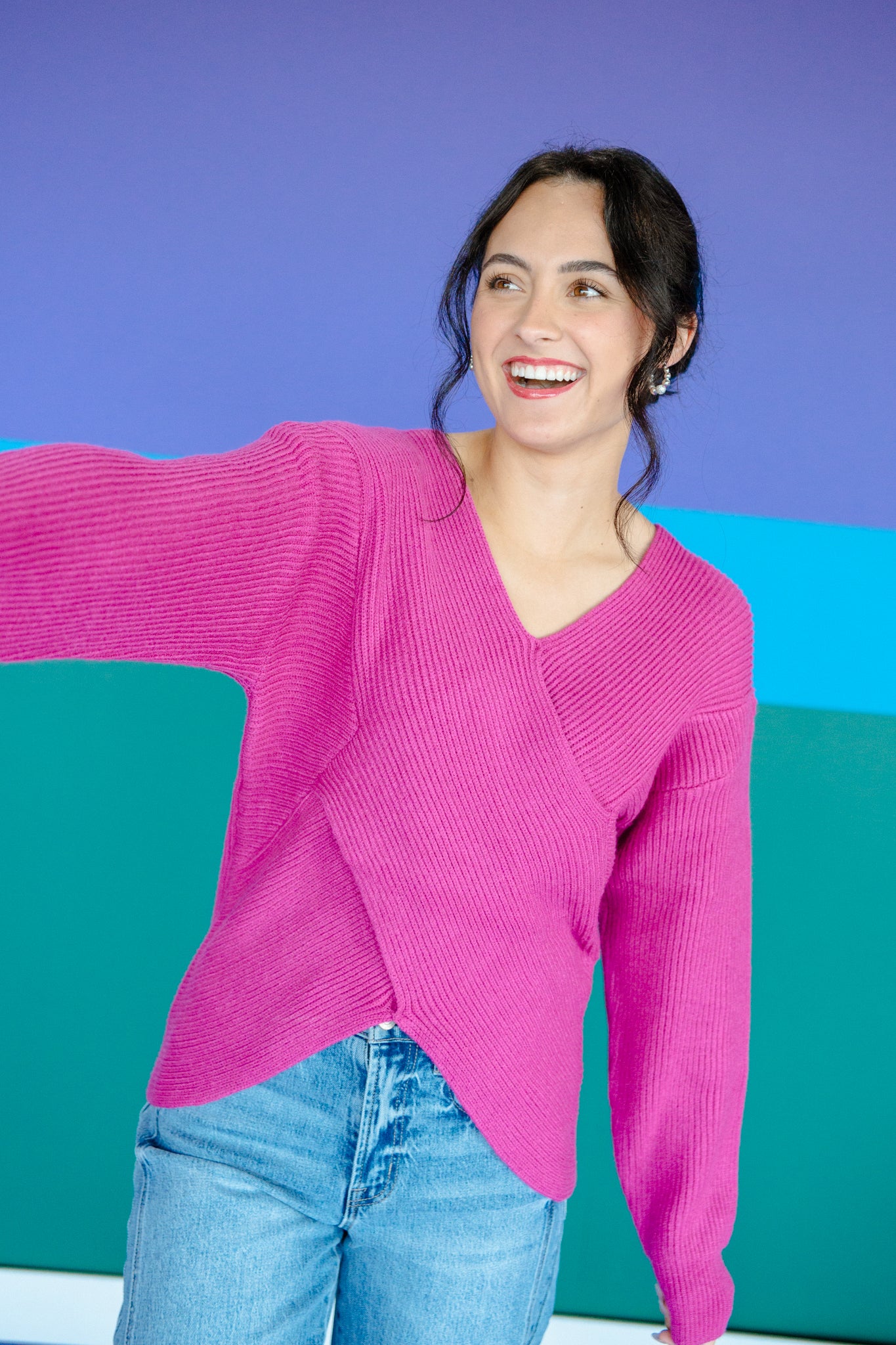 Terri Wrap Ribbed Sweater