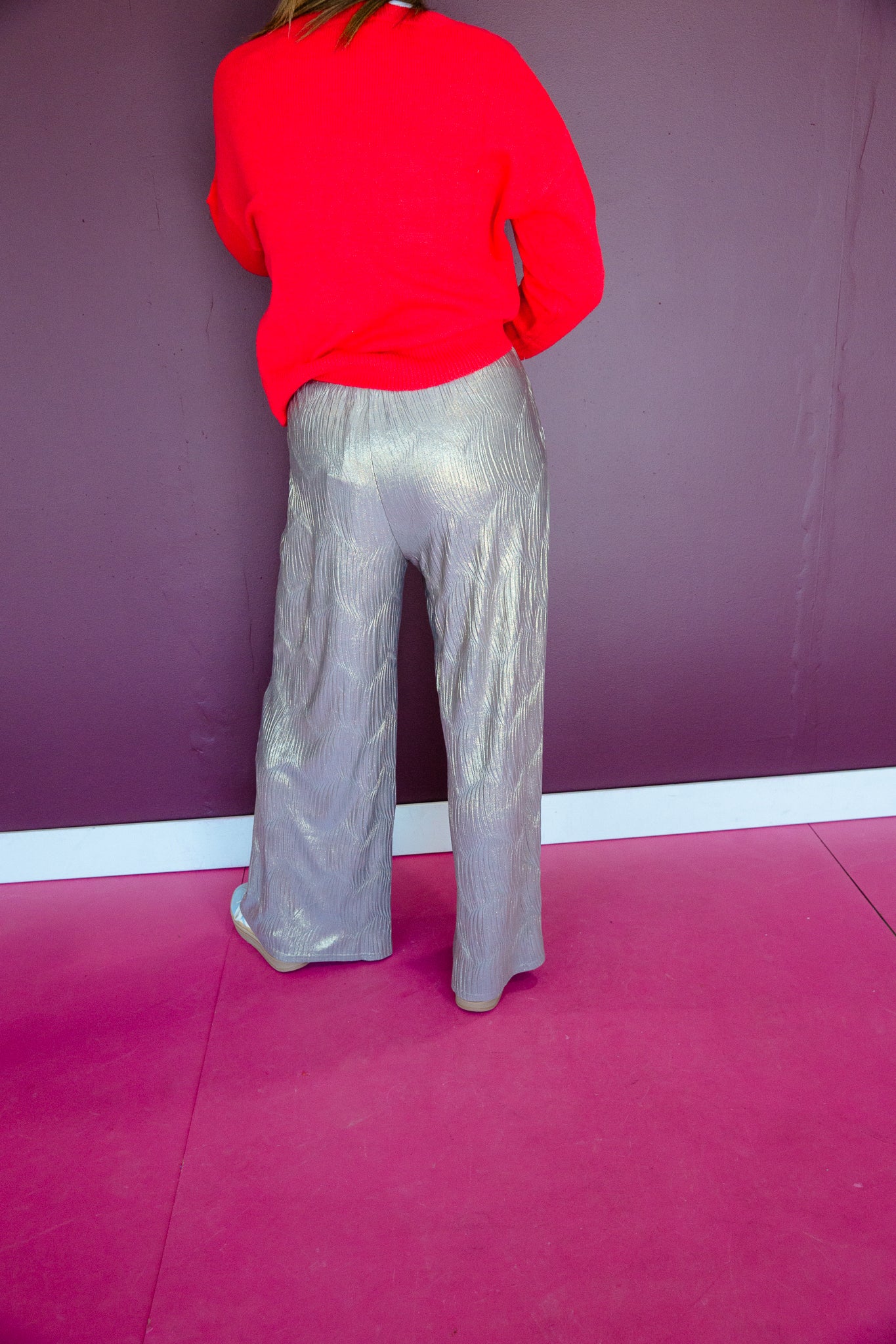 Chantelle Shimmer Wide Leg Pants - Champagne