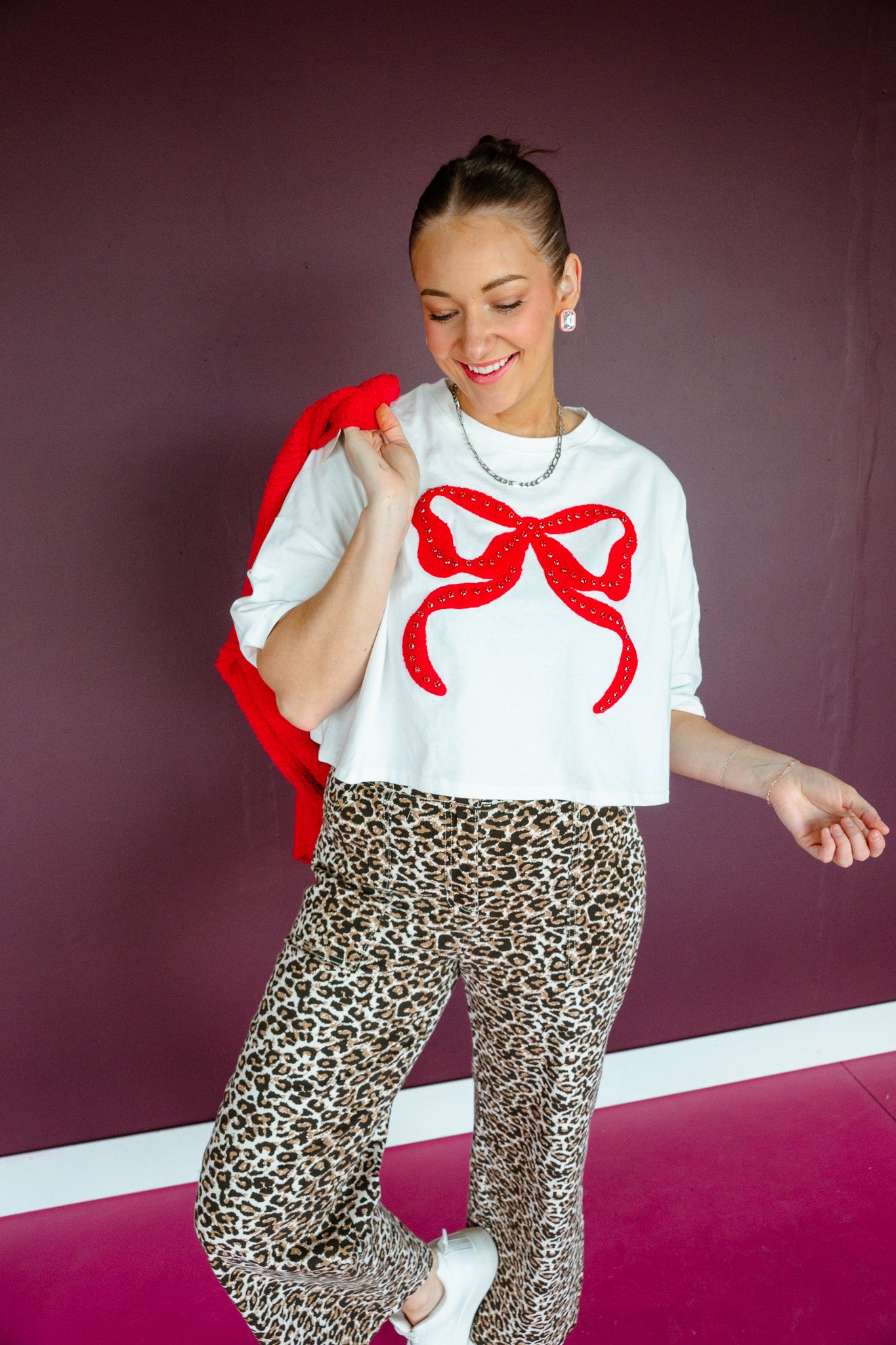 Carolina Boxy Bow Tee