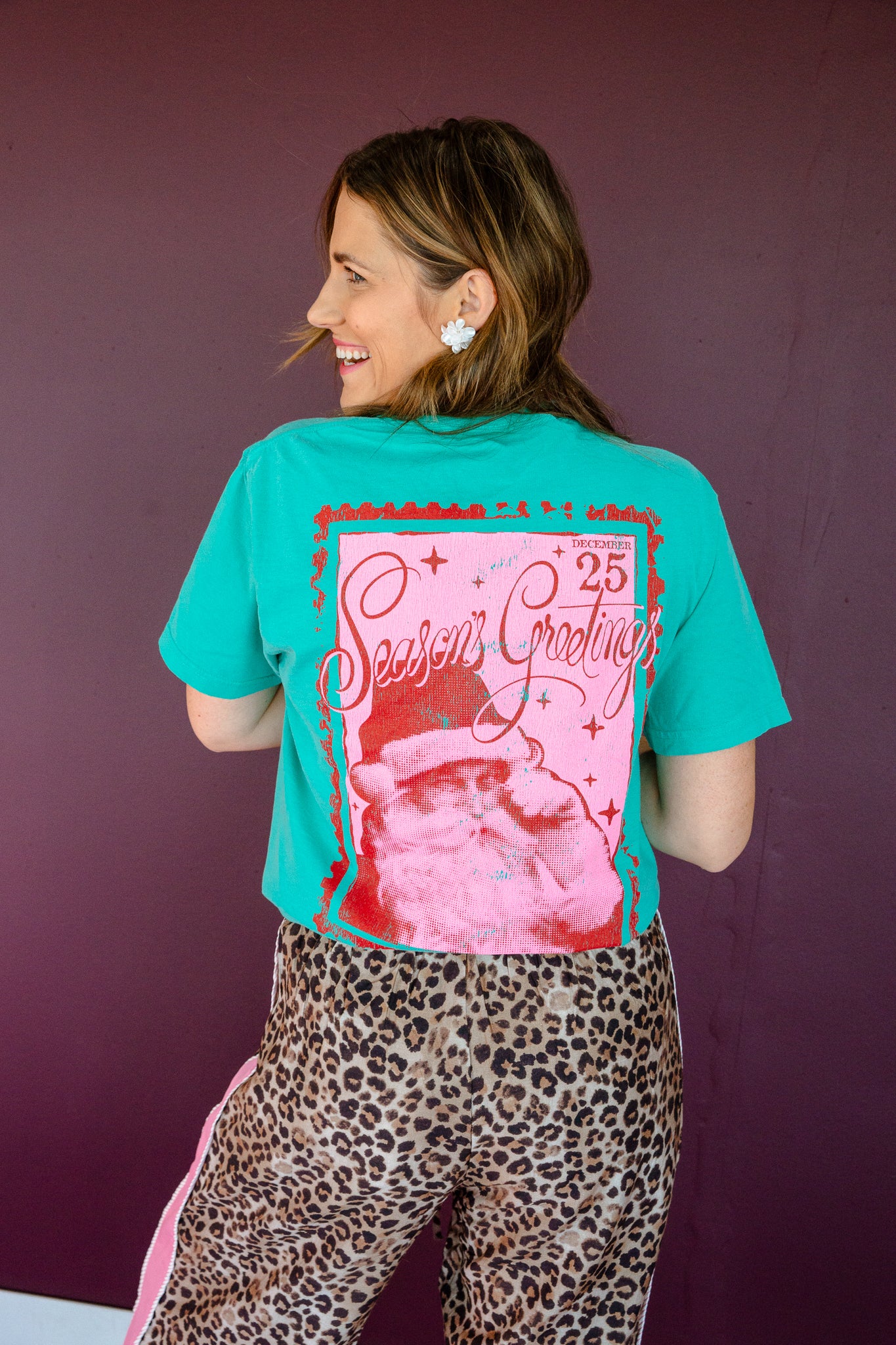 Dear Santa Stamp Graphic Tee - Jade + Rose