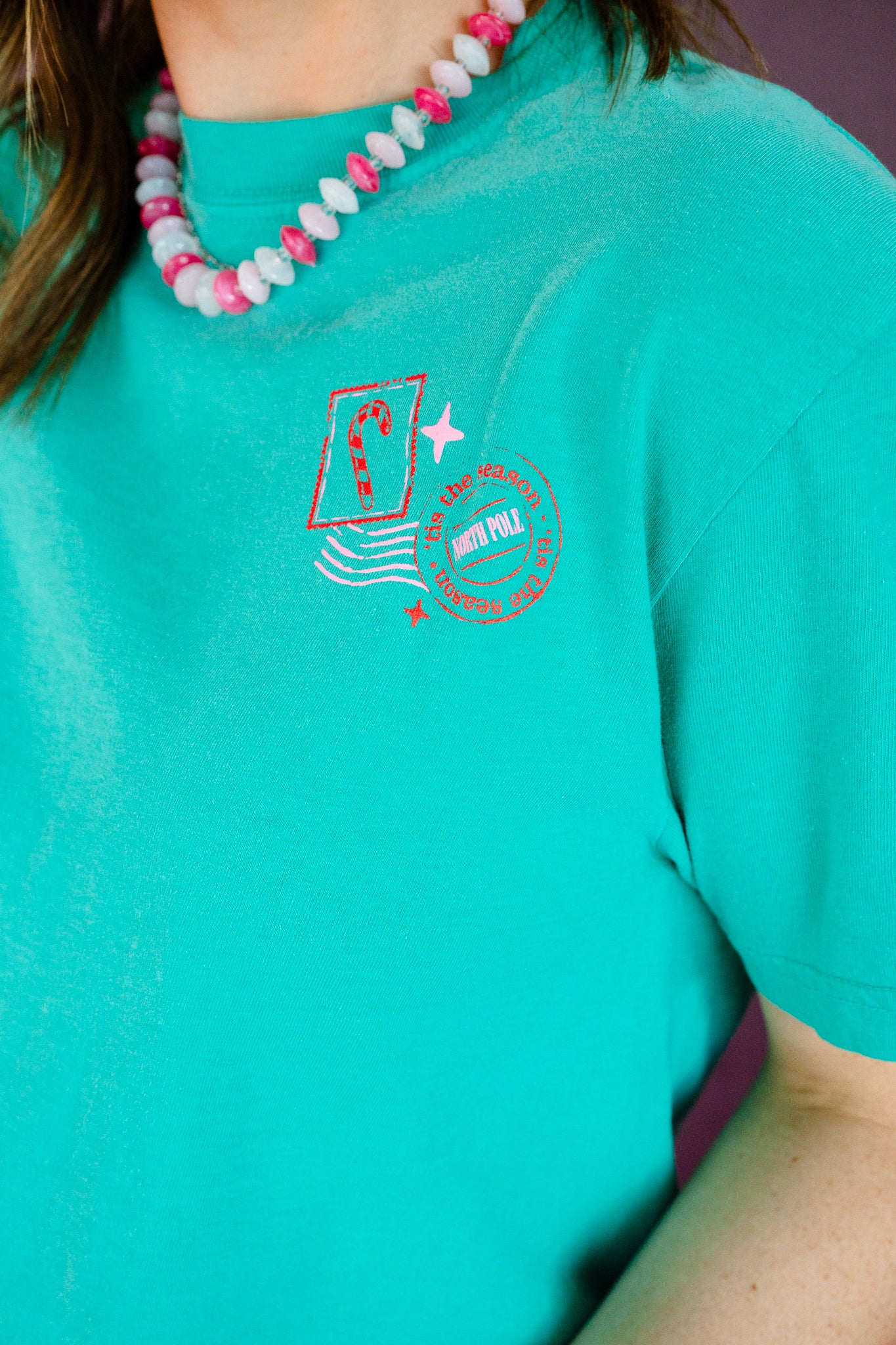 Dear Santa Stamp Graphic Tee - Jade + Rose