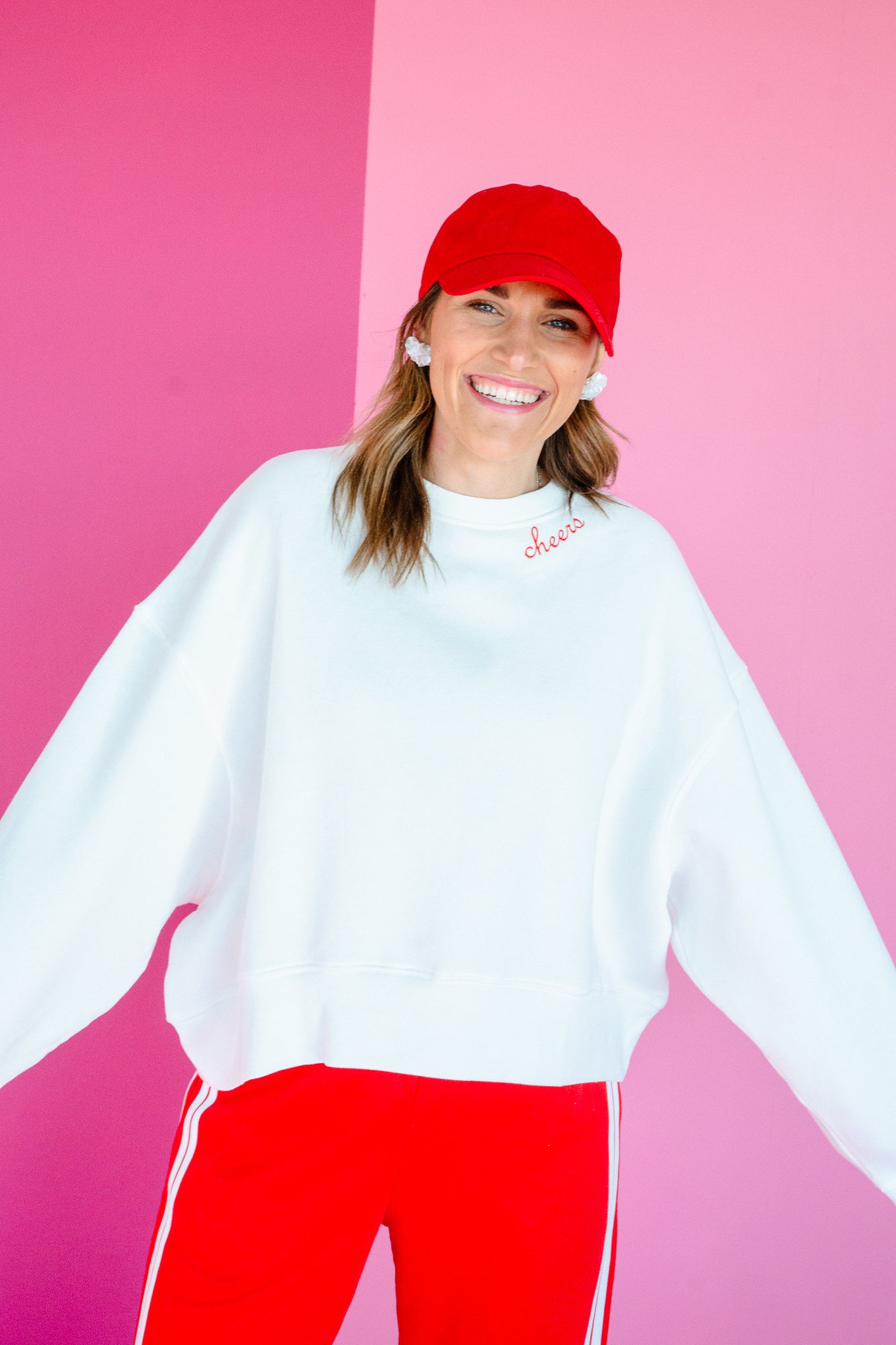 Spread Cheer Boxy Sweatshirt - Cool White