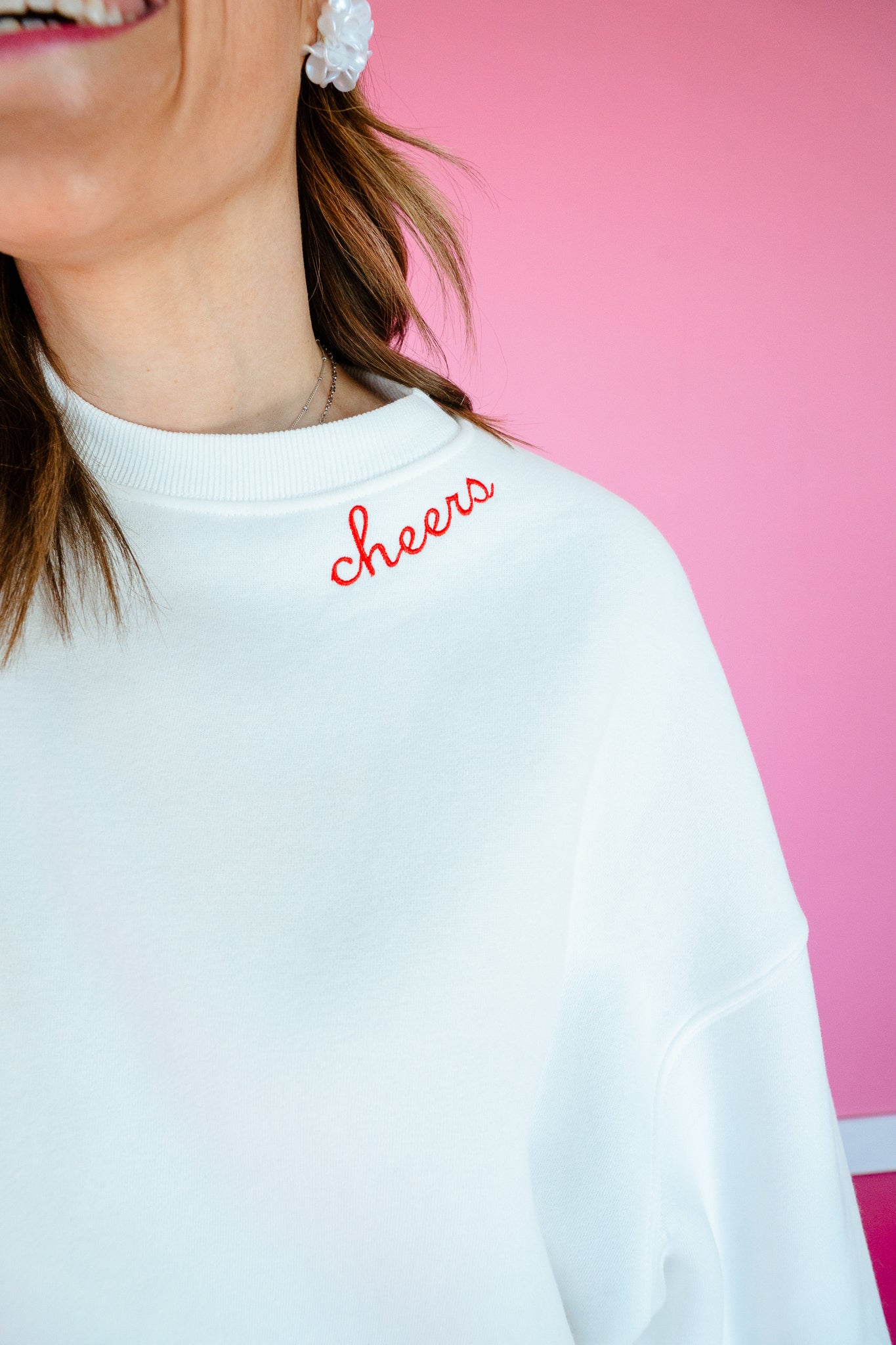 Spread Cheer Boxy Sweatshirt - Cool White