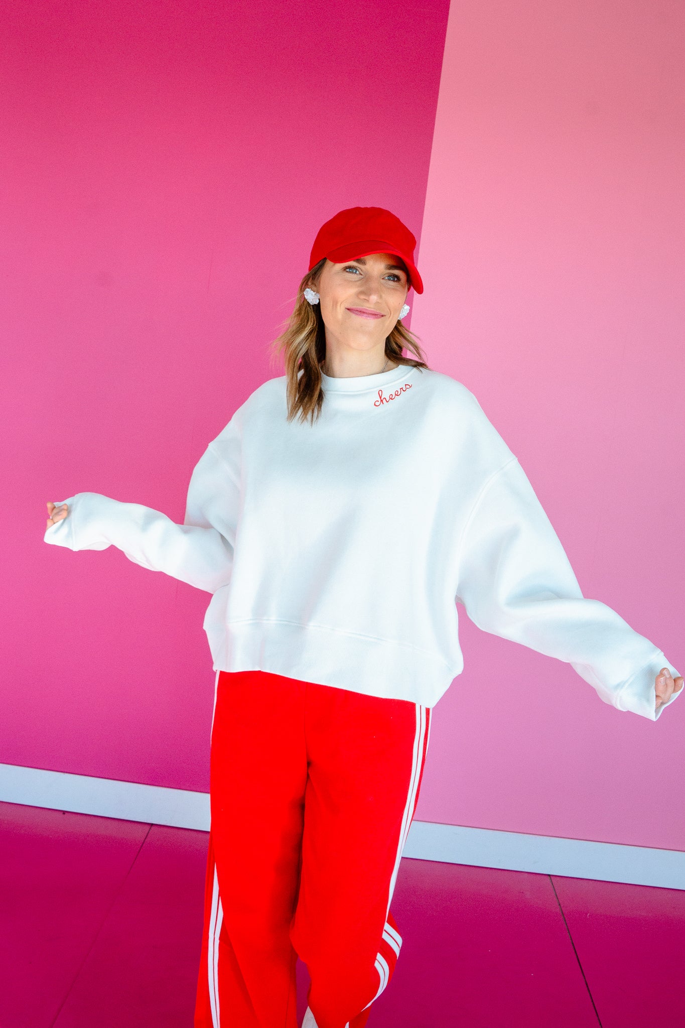 Spread Cheer Boxy Sweatshirt - Cool White