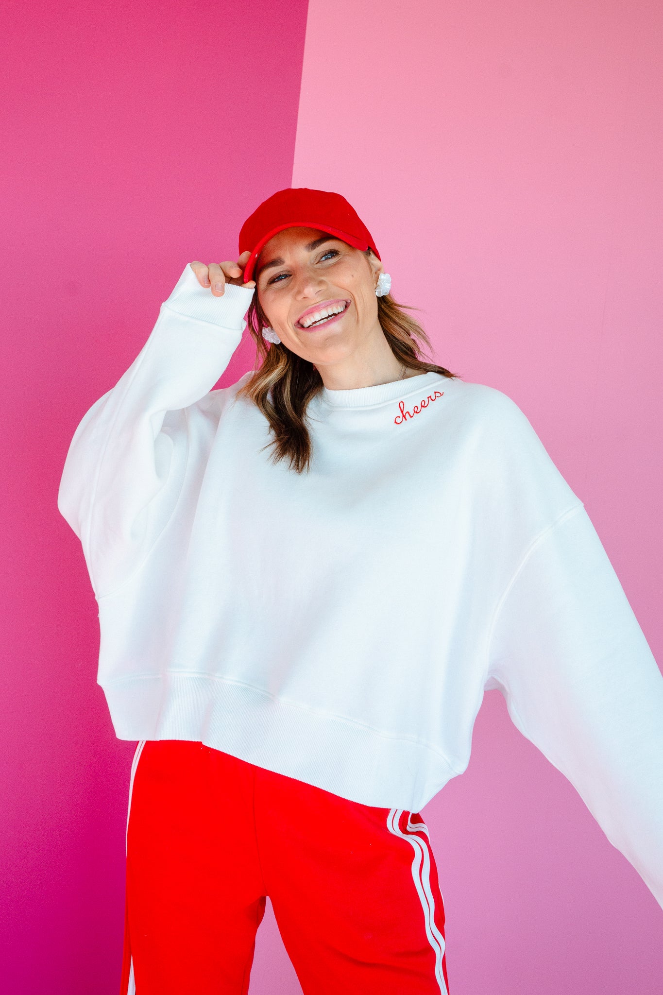 Spread Cheer Boxy Sweatshirt - Cool White