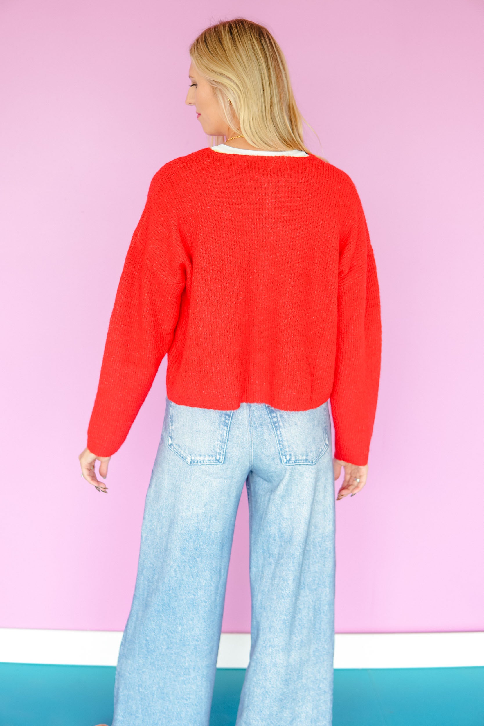 Win Me Over Button Up Cardigan - Geranium