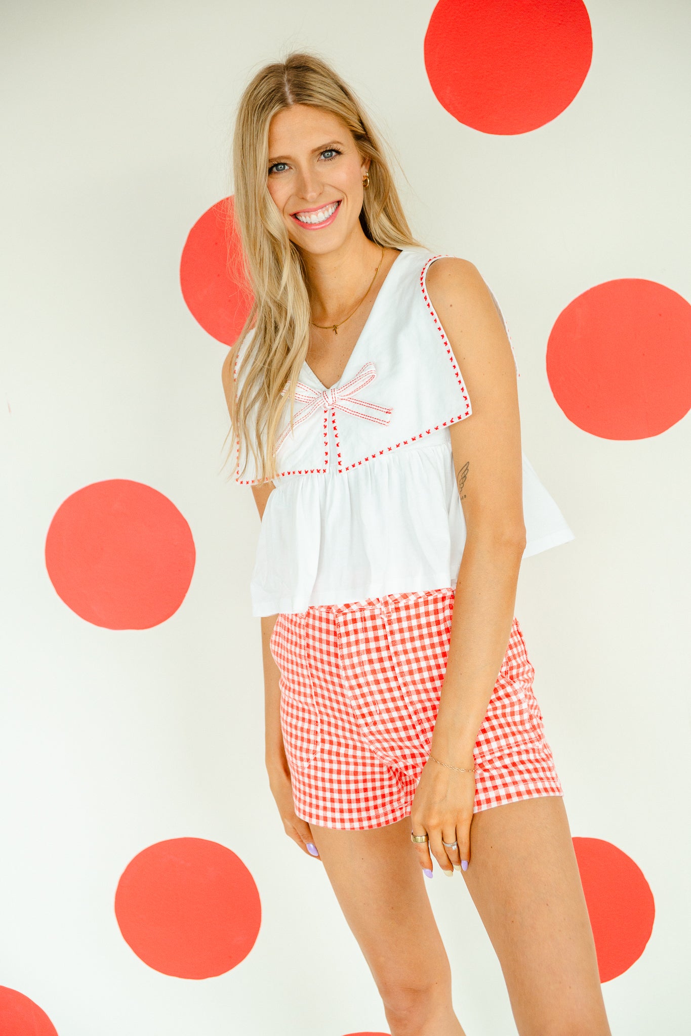 Kimmy Sailor Collared Top - Soft White