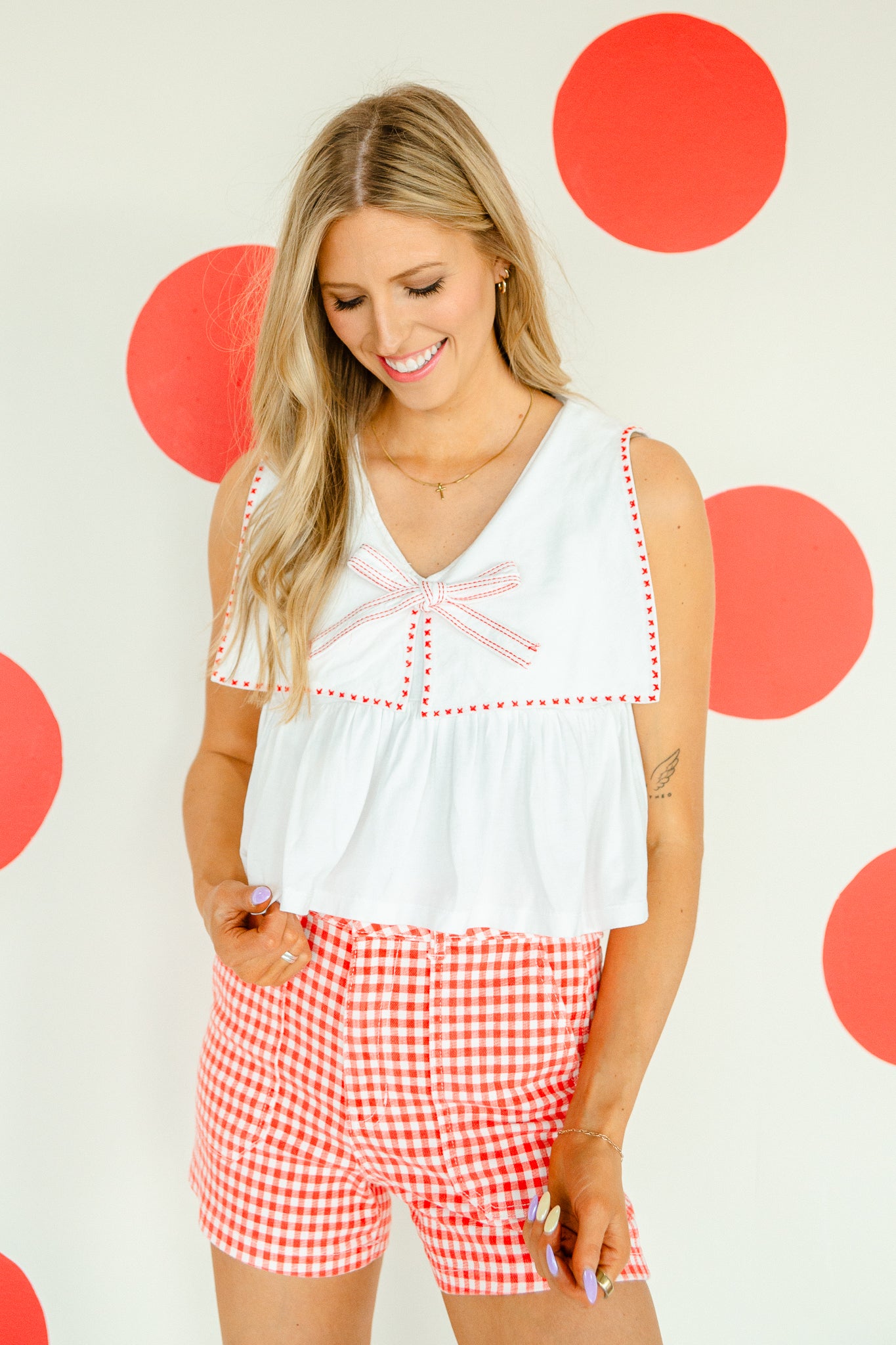 Kimmy Sailor Collared Top - Soft White