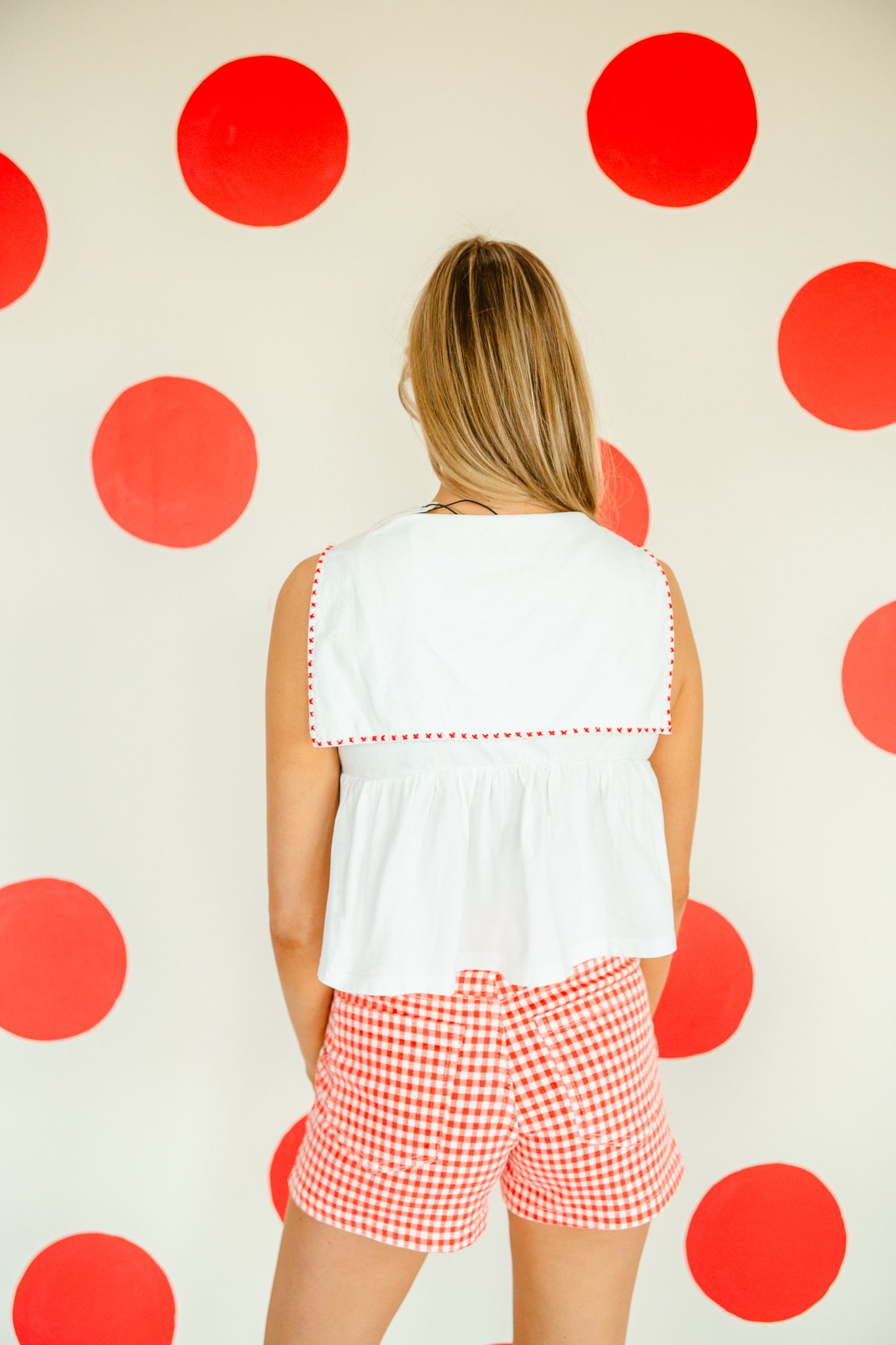 Kimmy Sailor Collared Top - Soft White