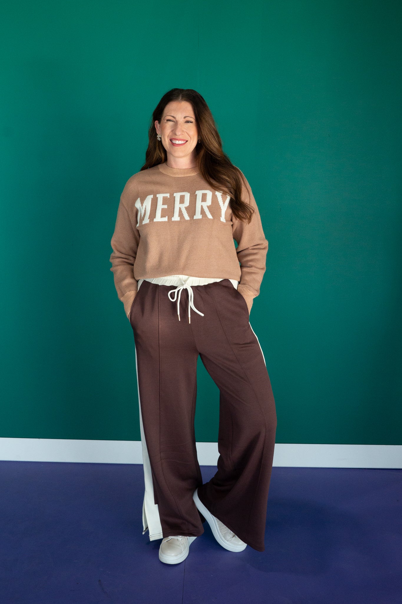 Ginger Colorblock Lounge Pants - Dark Brown + Oyster